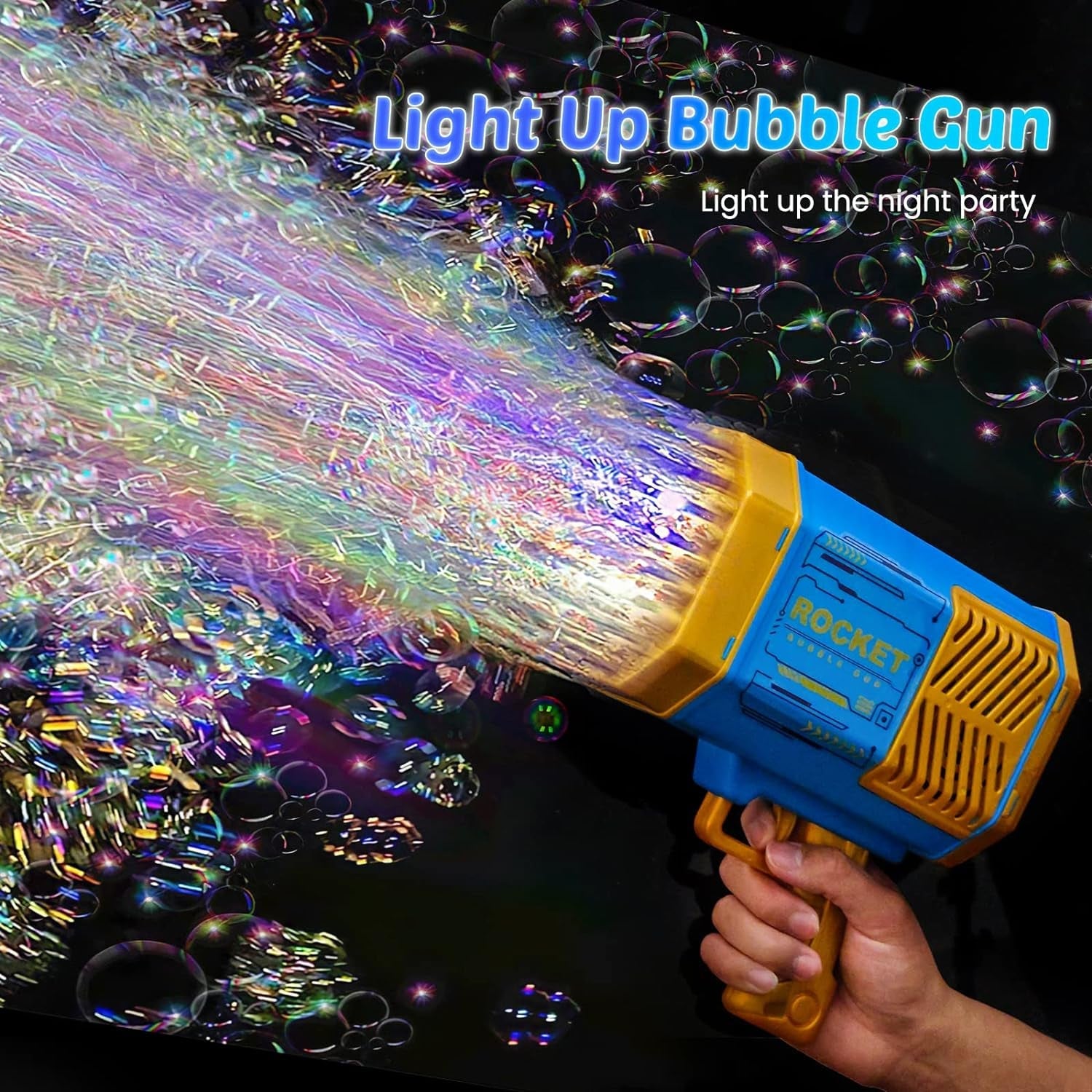 17923 69 Holes Big Rechargeable Powerful Machine Bubble Gun Toys for Kids Adults, Bubble Makers, Big Rocket Boom Bubble Blower Best Gifts