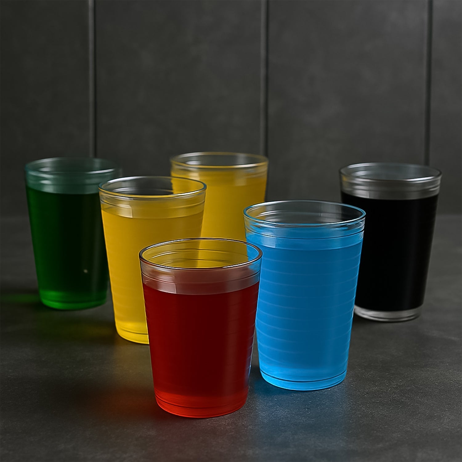 Apex Pyramid Design Unbreakable Plastic Glass – 300 ML