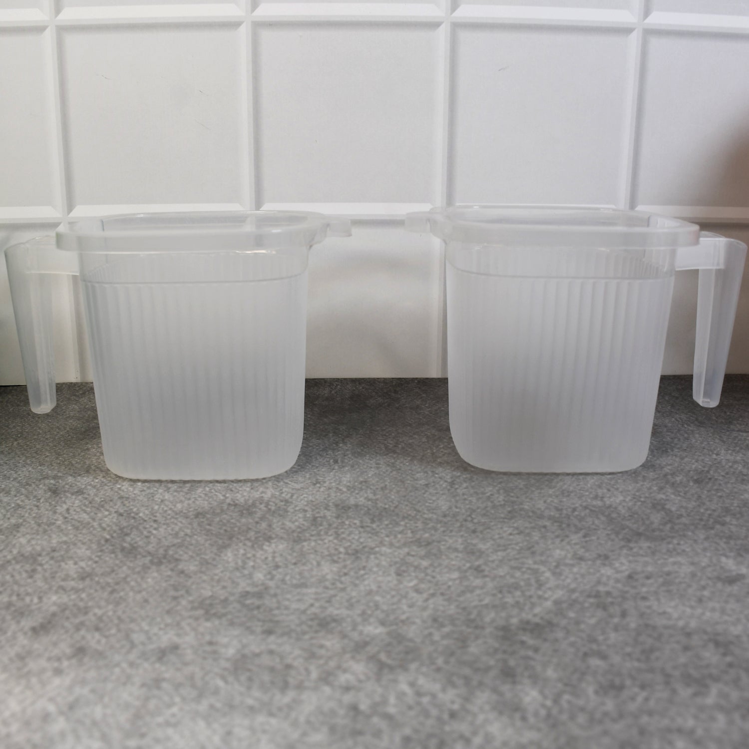 Plastic Transparent Bathroom Water Mug (4 pc / Mix colour / 1000 ML)