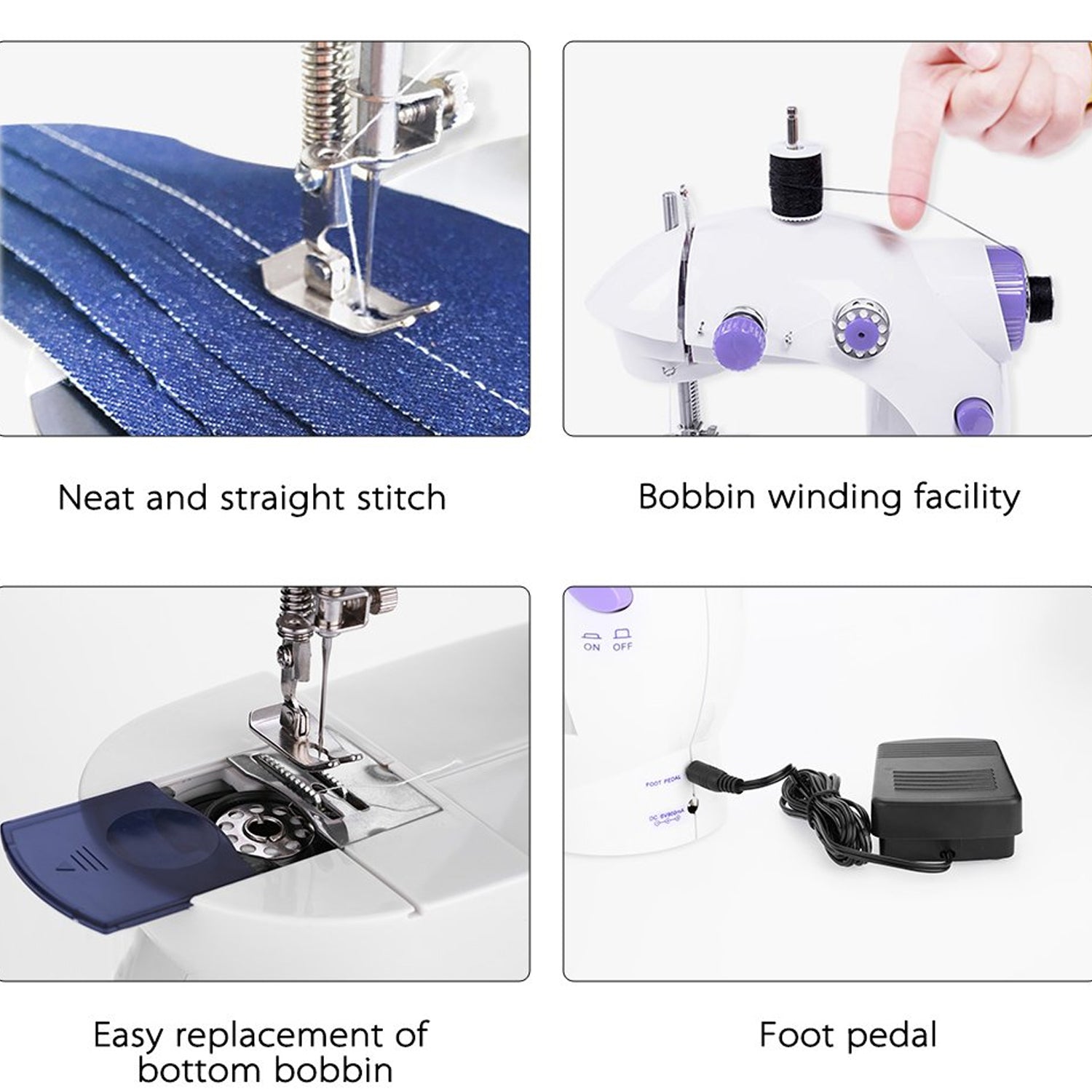 12917 Home Tailoring Sewing Machine With Extension Table Set, Foot Pedal, Adapter Mini Electric Silai Machine, Portable Stitching Machine/Tailoring Machine