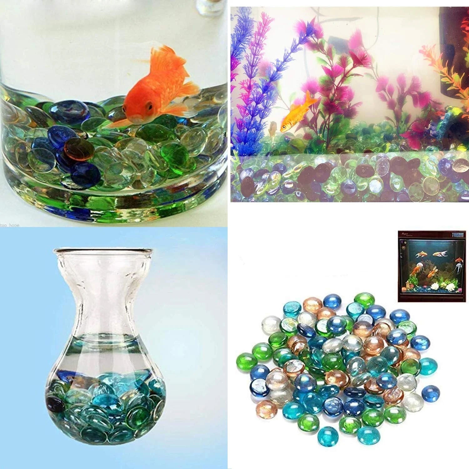 17802 Multi-Color Decorative Stone for Garden / Lawn / Aquarium Fish Tank Gravel / Flower Pots Decoration Pebbles for Fish Bowl & All Purpose Attractive Stone Set
