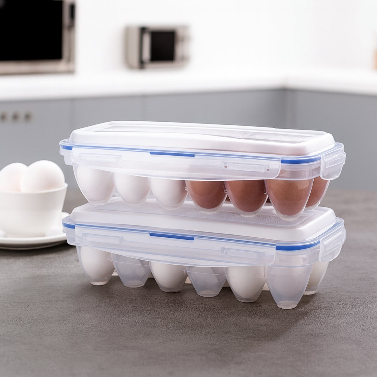 Lock-Clip Refrigerator Egg Storage Box - (1 Pc)