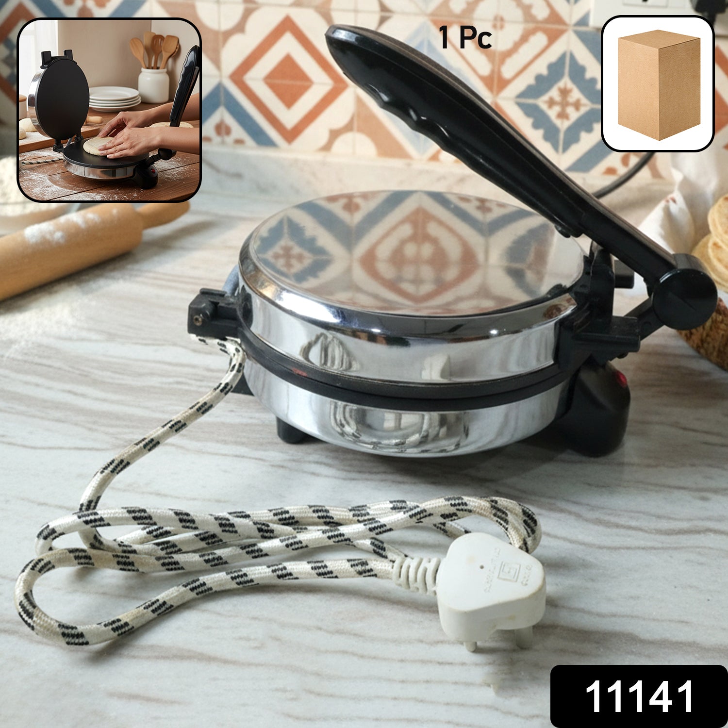 Electric Roti Maker with Stainless Steel Heating Plate (1 Pc) – Sky Shopy