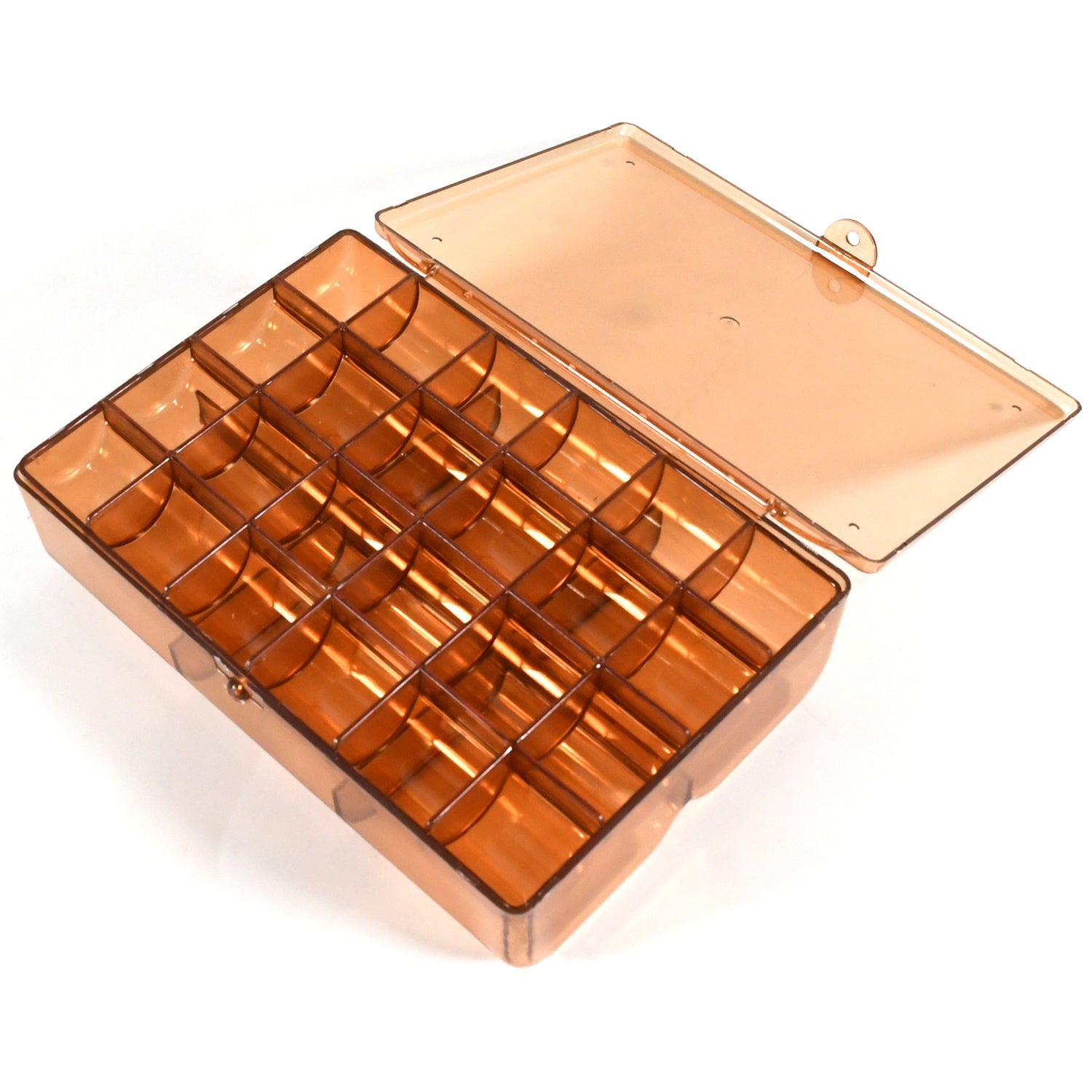 12829 2 layer Acrylic Jewelry Storage Box Dustproof Earring Box, Storage Box Portable Nail Art Storage Case, 24-Grid Small and 6-Grid Big case Makeup Vanity Box (1 Pc / 30 Compartment)