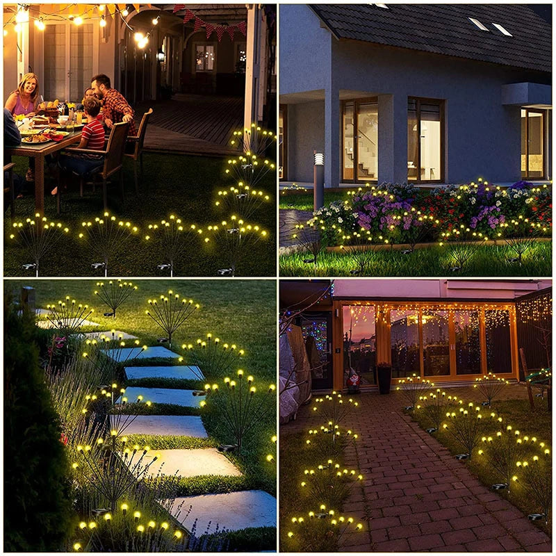 SS1002 Solar powered Firework Firefly Light Outdoor Waterproof Garden Lawn Lights Swaying Balcony Decor Lamp Landscape Lamps (PACK OF 2 PCS)