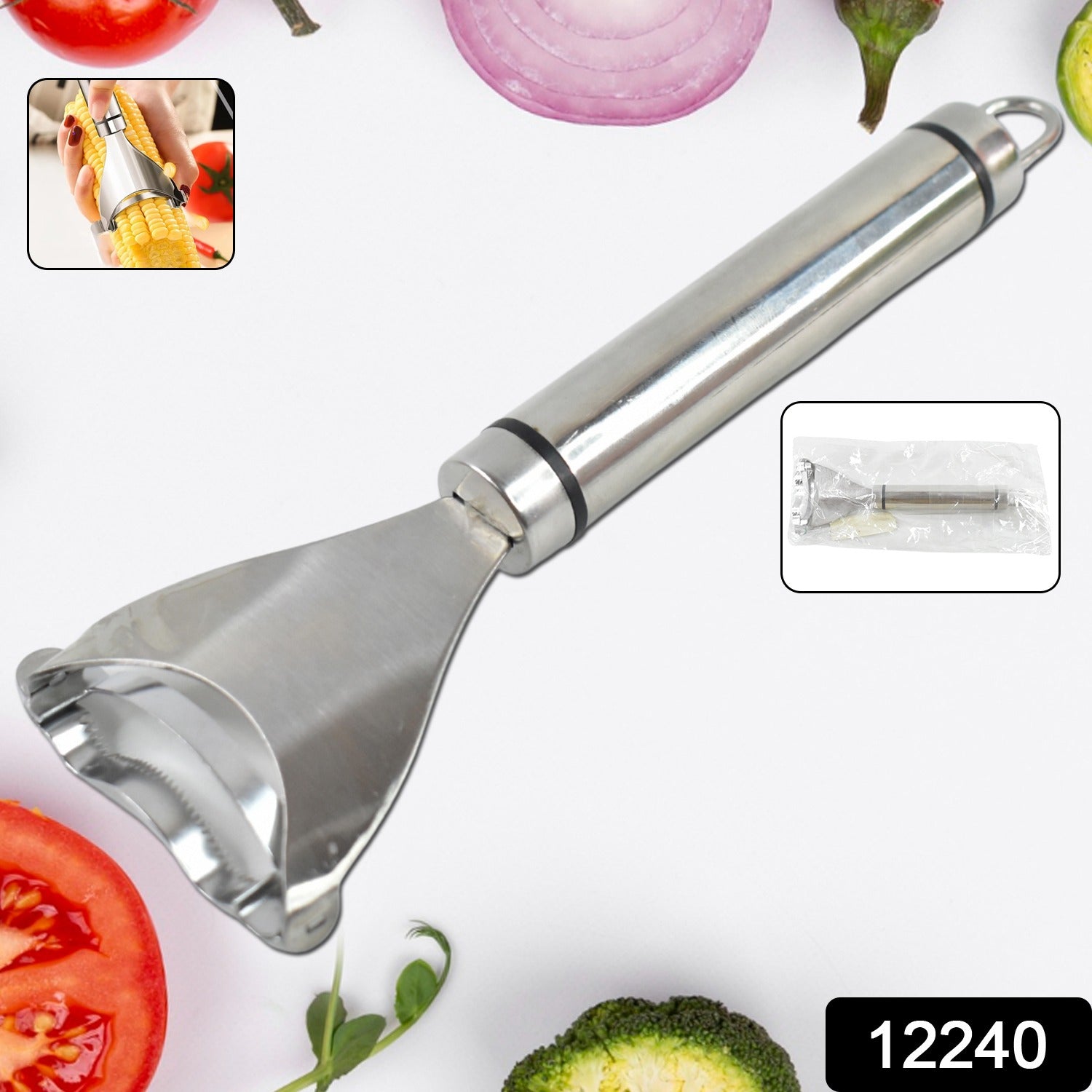 Stainless Steel Corn Peeler Con Cob Remover Cutter (1 Pc)