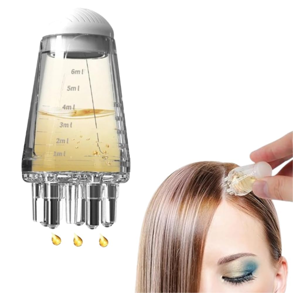 SkyShopy Hair Oil applicator, Scalp Applicator Comb, Ball Root Comb applicator Bottle Scalp Massager Hair Growth， Hair Massager for Hair Growth, Ball Hair Oil Applicator Bottle