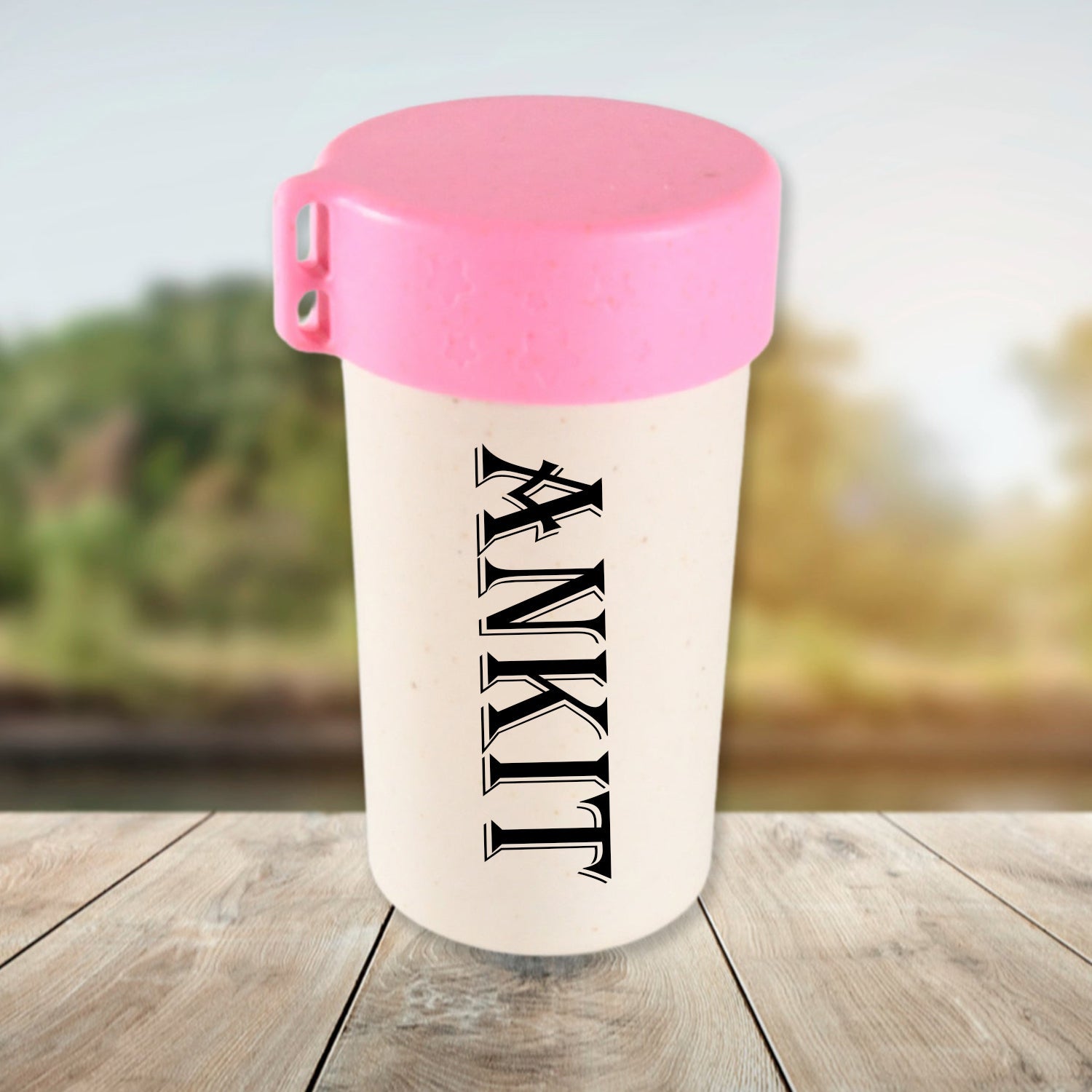 Customize Travel Coffee Cup Portable Water Bottle Wheat Straw Coffee Tea Mug Coffee Mug with Lids for Coffee Tea (300 ML Approx)