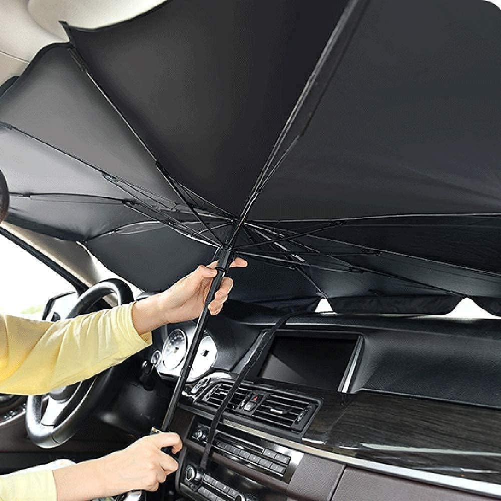 Car Sun Shade Windshield Cover, Umbrella Windshield Sun Shade for Car Front Window，Sun Protection & Heat Insulation Foldable Sun Shade，Full Cover Sun Shade for Most Vehicles