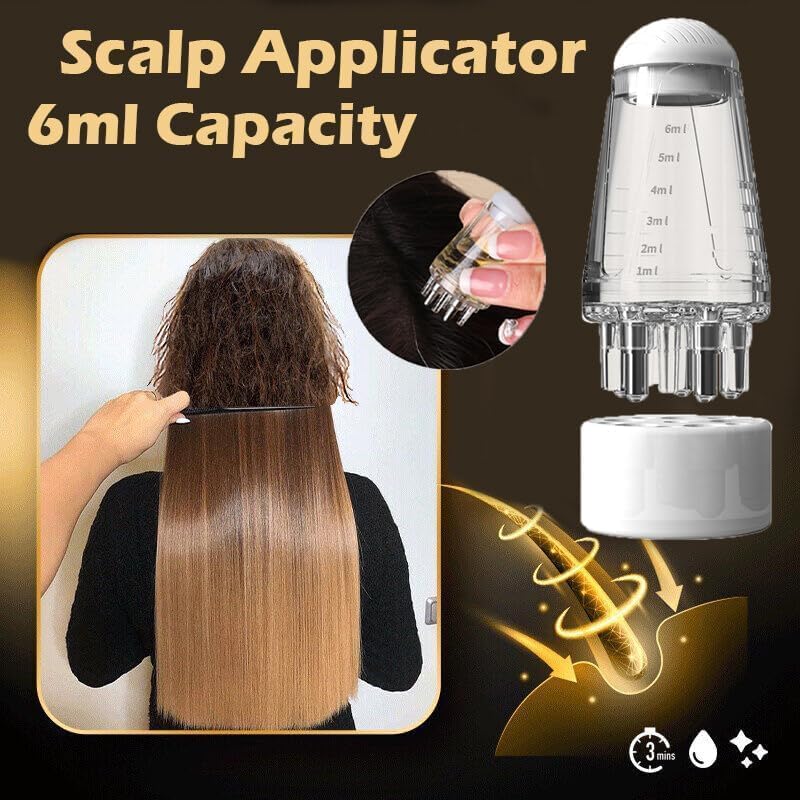 SkyShopy Hair Oil applicator, Scalp Applicator Comb, Ball Root Comb applicator Bottle Scalp Massager Hair Growth， Hair Massager for Hair Growth, Ball Hair Oil Applicator Bottle