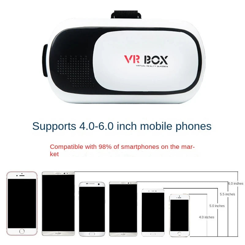 0300A VR BOX Headset-Virtual Reality 3D Glasses-For Kids & Adults for Movies Videos & Gaming / Compatible with Android Smartphones & iPhone(White)