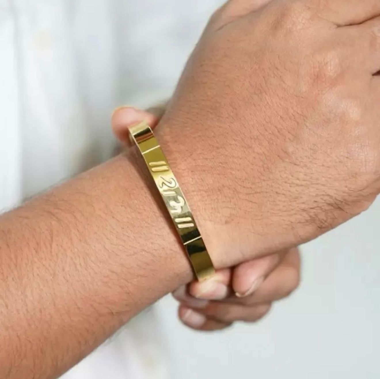 Golden Shree Ram written Kada, Anti-tarnish Bracelet, Skin friendly