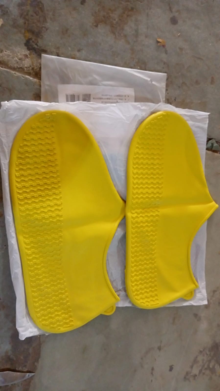 17983 Non-Slip Silicone Rain Reusable Anti skid Waterproof Fordable Boot Shoe Cover (Extra Large Size (XL)/ 1 Pair / Yellow)