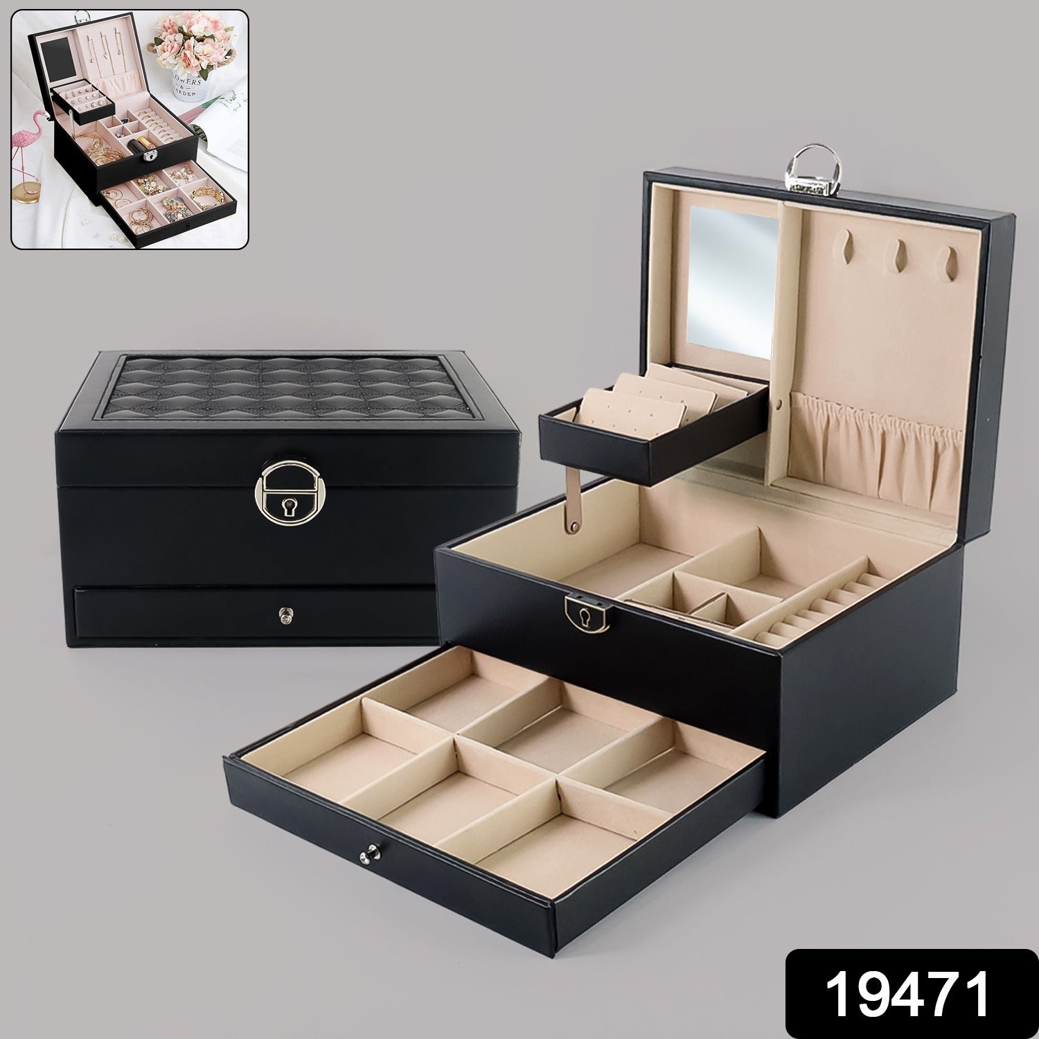 Multi-Layer Jewellery Organizer Box - (1 Pc)