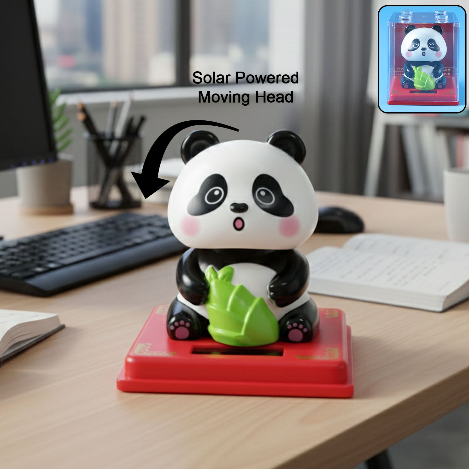 Solar Powered Moving Head Panda Showpiece for Car Dashboard – Sky Shopy