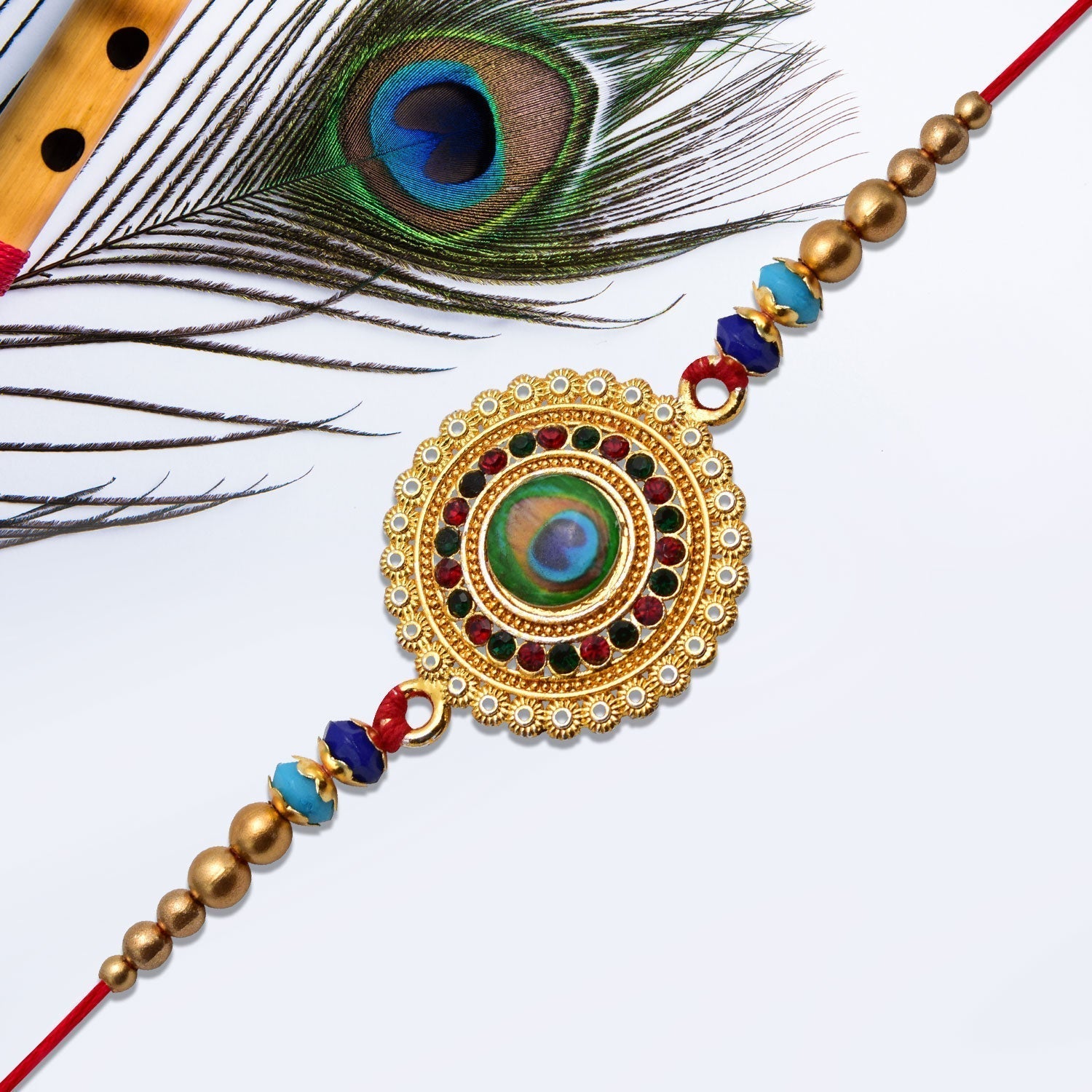 Traditional Rakhi with Peacock Design
