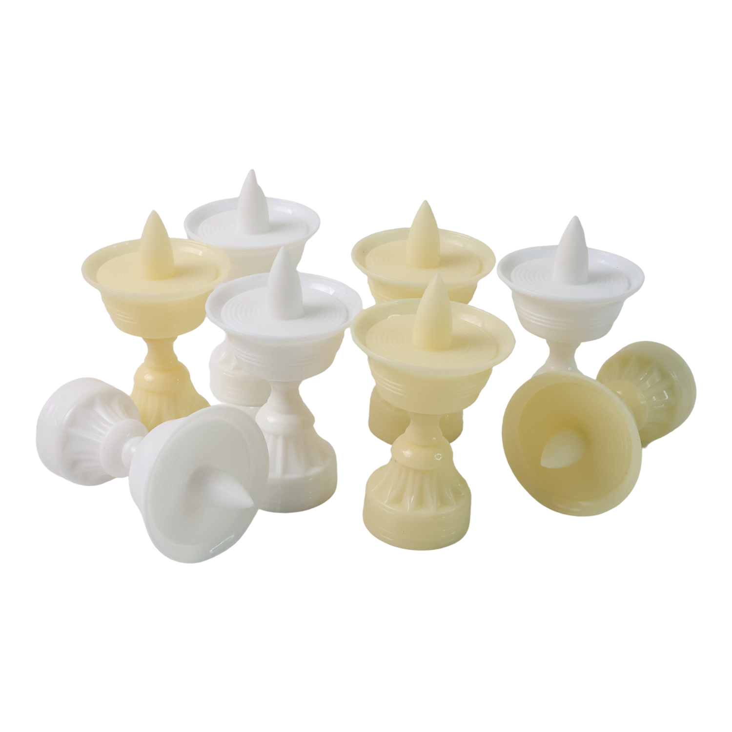 Set of 8 White Water Sensor LED Diyas