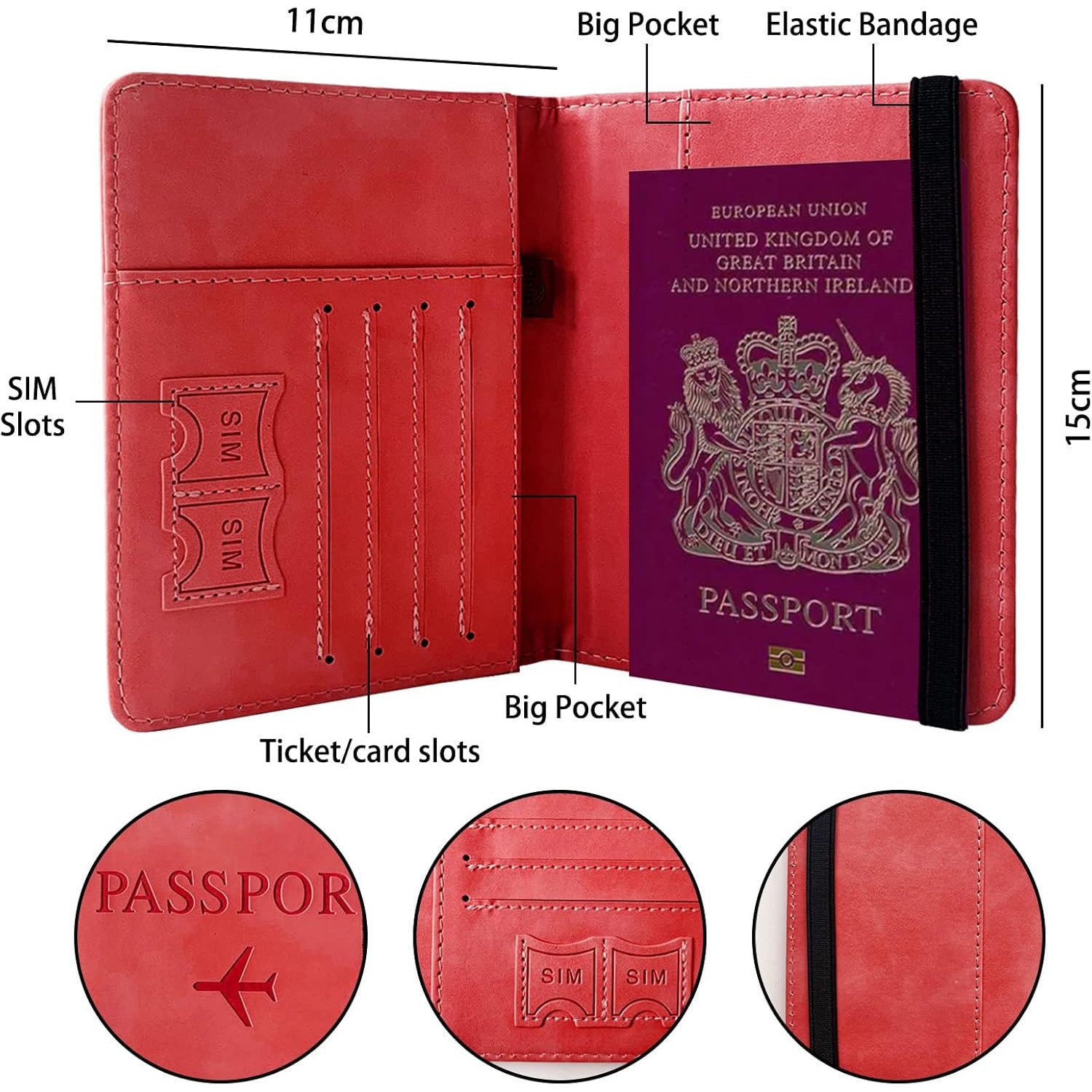 Premium Multifunction Travel Passport Holder & Wallet (15x11cm / 1 Pc)