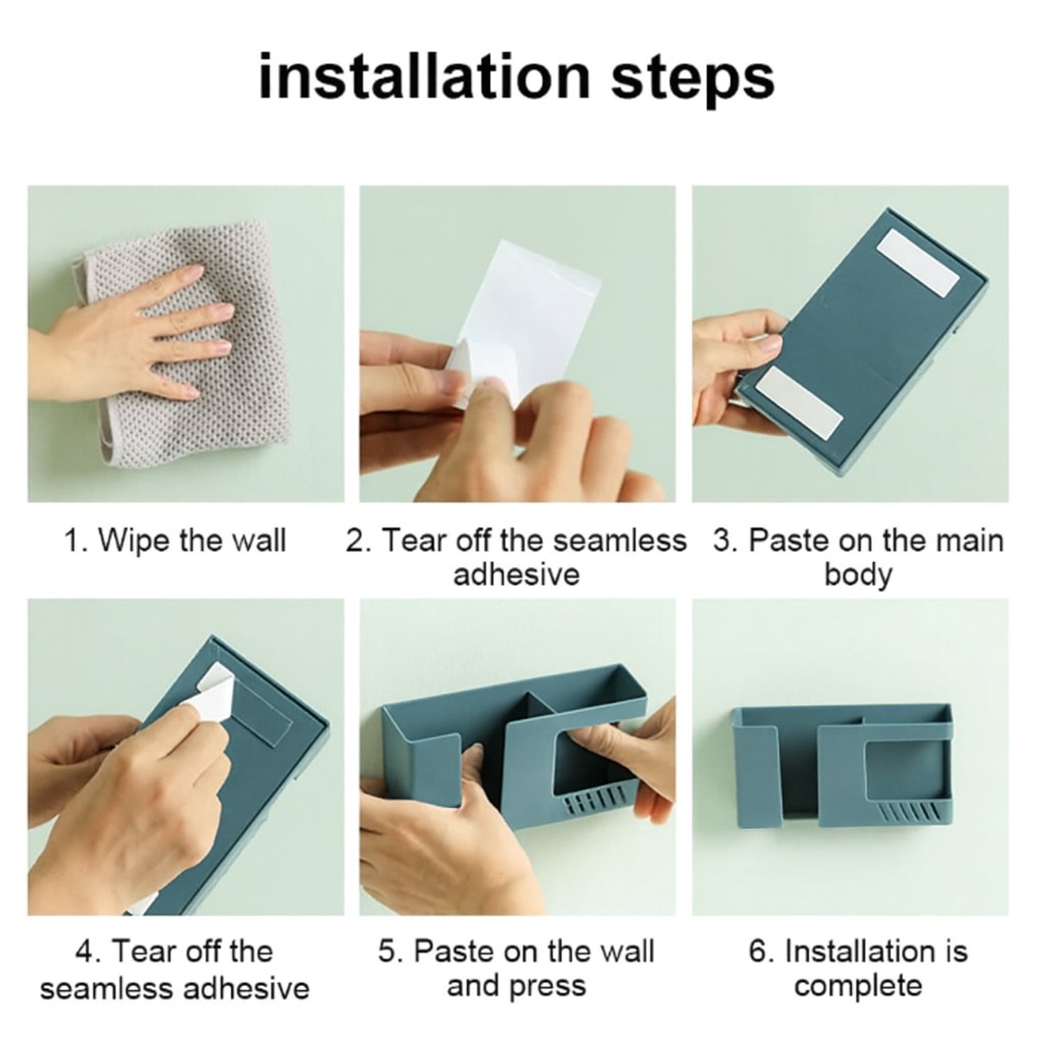 Wall Mounted Multi-Purpose Storage Holder – Mobile and Remote Control Organizer (1 Pc)