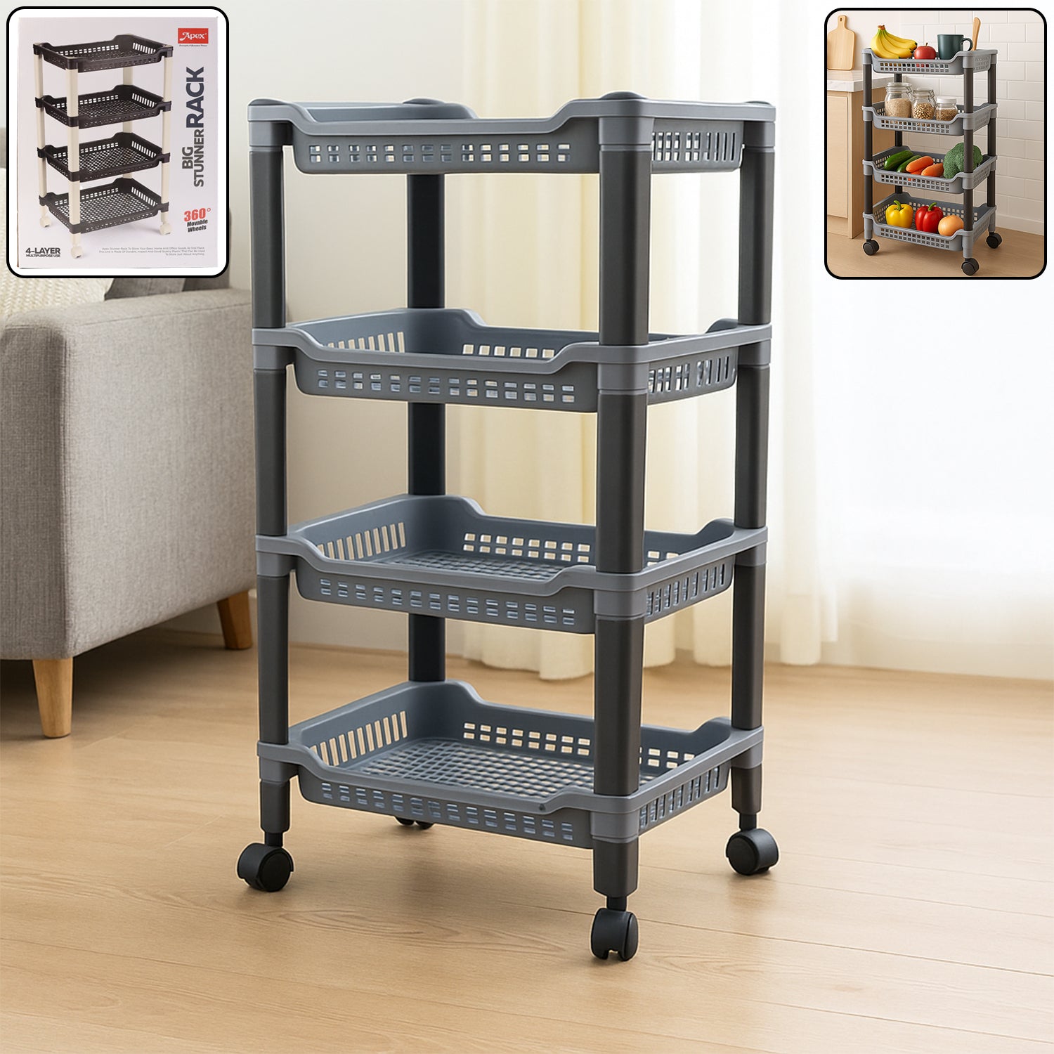 Apex 4-Layer Big Multipurpose Plastic Storage Rack – Sky Shopy