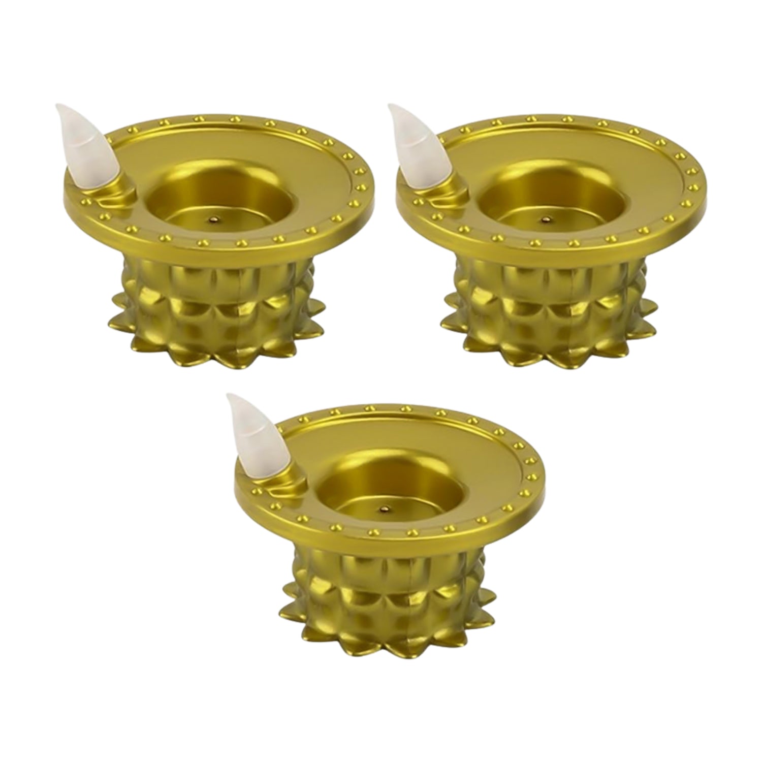 Set of 3 Water Sensor LED Golden Diyas