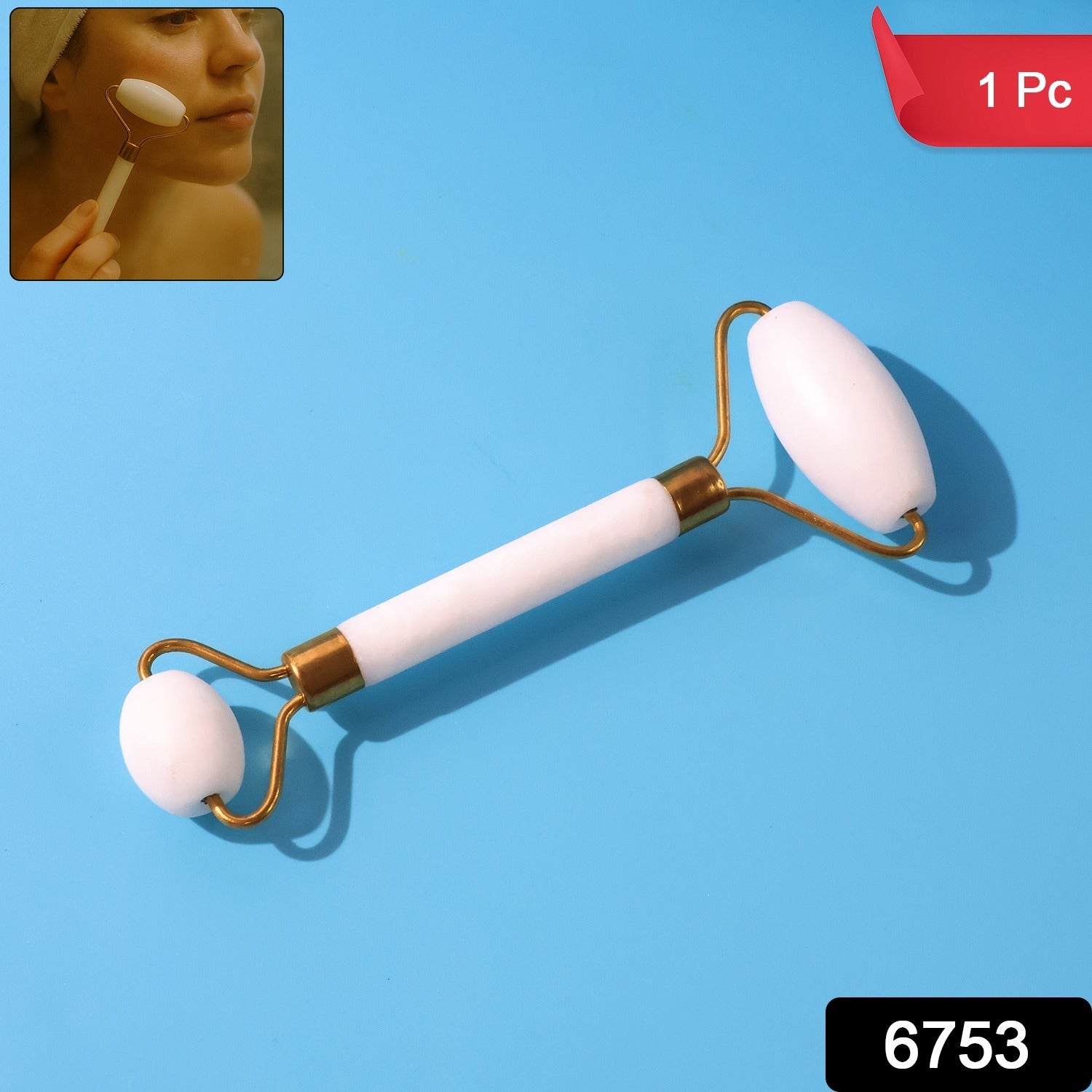 Dual-Ended Face Massage Roller - (1 Pc)