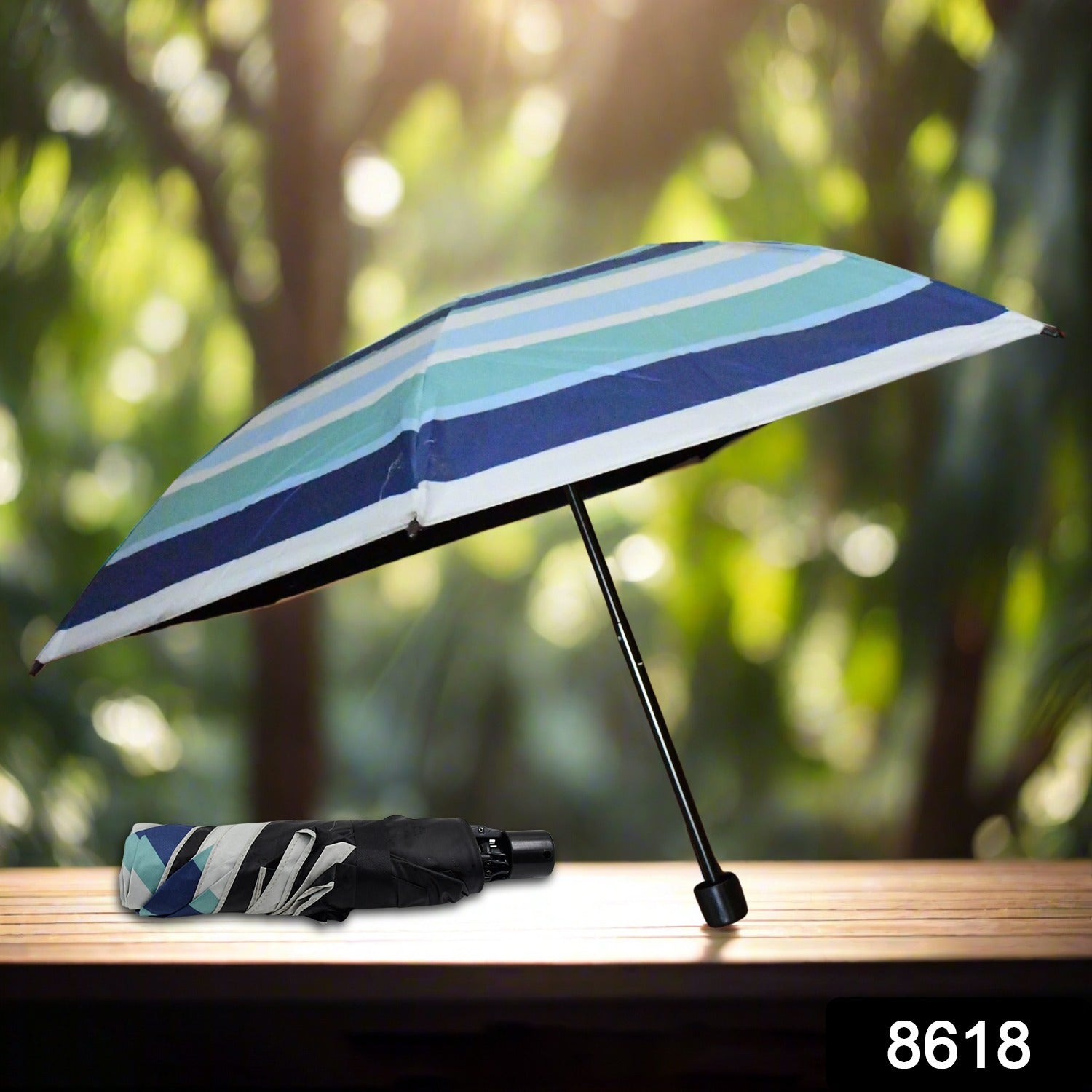 3-Fold Sun & Rain Protective Solid Foldable Umbrella (1 Pc / Mix Color)