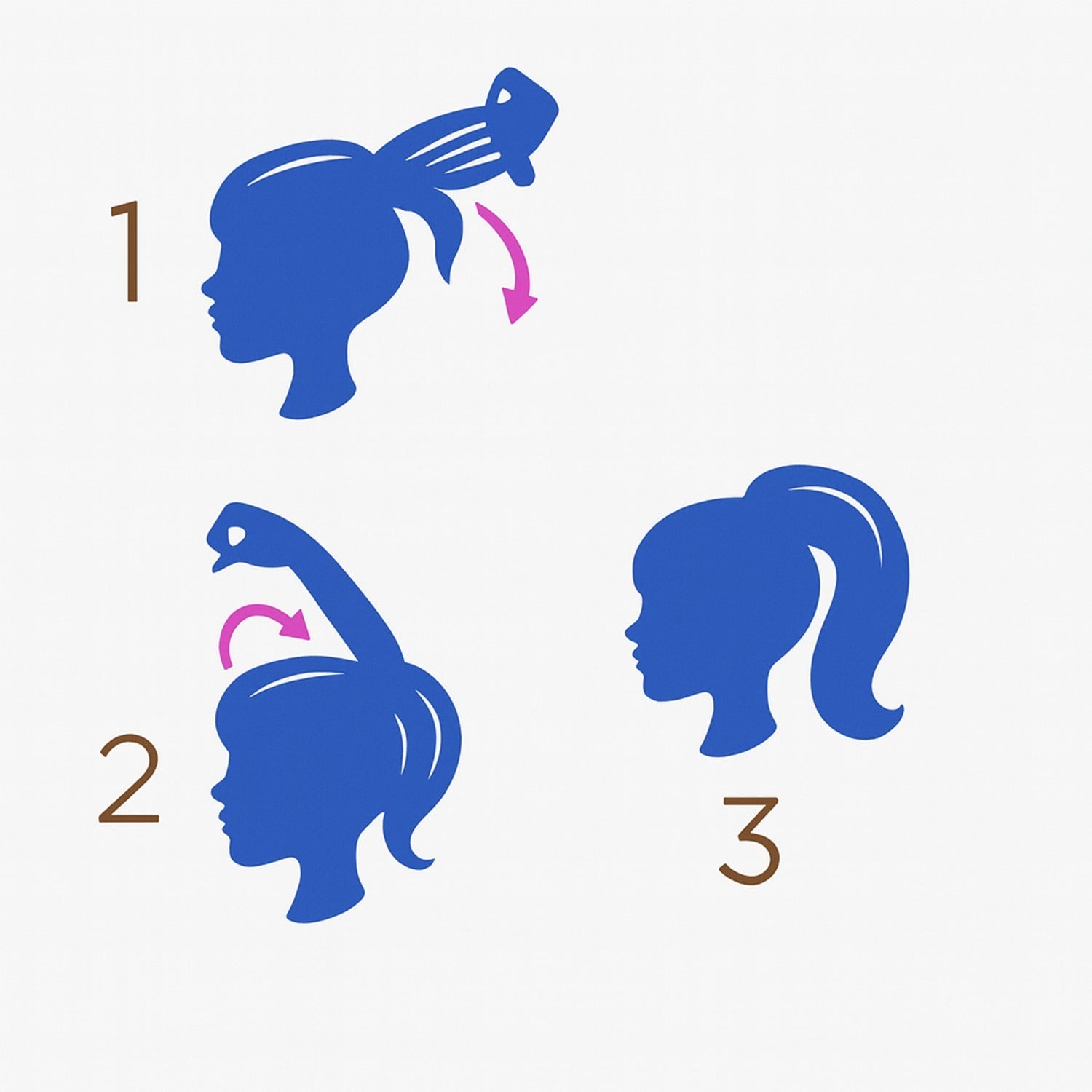 Ponytail Comb with Elastic Loop - (1 Pc)