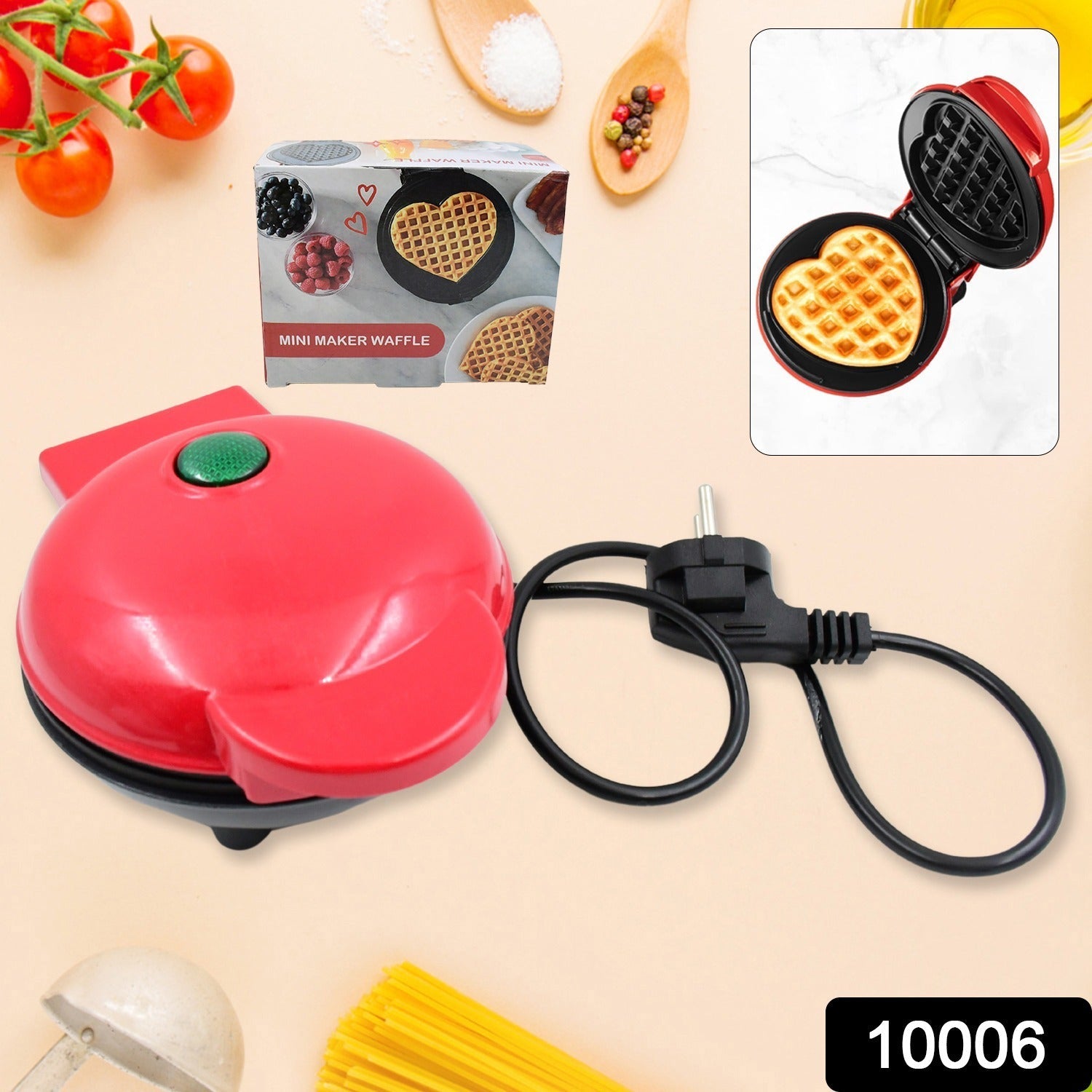 Mini Waffle Maker Machine Waffle Iron Home Appliances Kitchen Gift Easy To Clean, On-Stick Surfaces, Perfect Breakfast, Dessert, Sandwich, Pan Cakes, Paninis / Other Snacks Machine