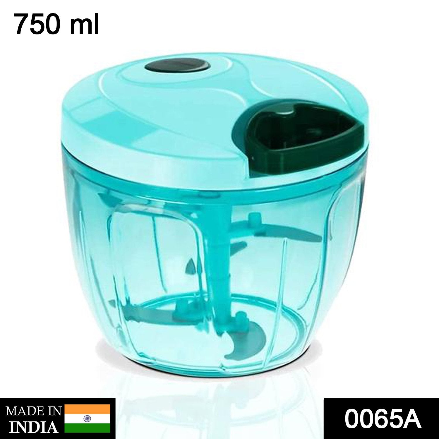0065A Manual Stainless Steel Compact Extra Sharp Vegetable Chopper with 5 Blades (750 ml)