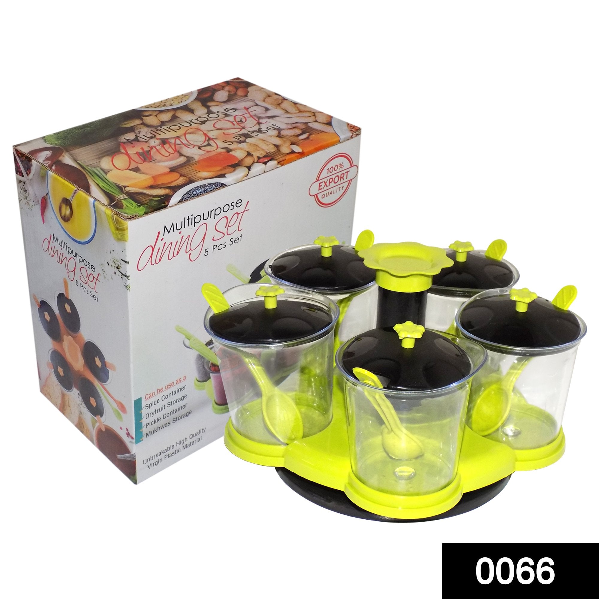 0066 Multipurpose Dining Set Jar and tray holder, Chutneys/Pickles/Spices Jar - 5pc - SkyShopy
