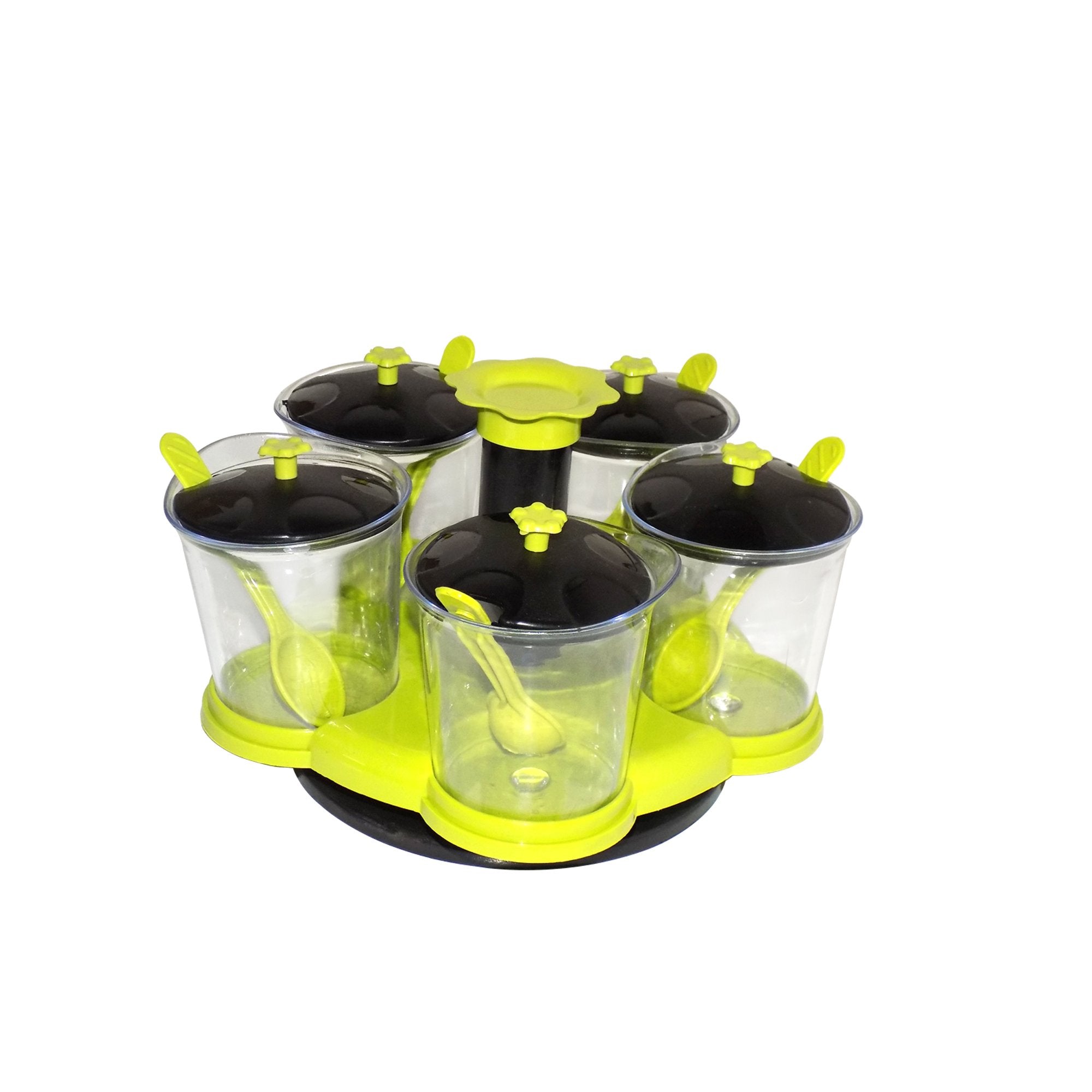 0066 Multipurpose Dining Set Jar and tray holder, Chutneys/Pickles/Spices Jar - 5pc - SkyShopy