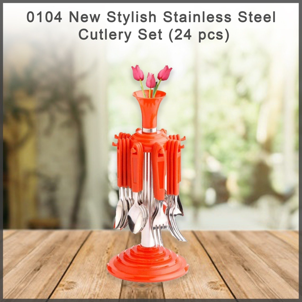 0104 New Stylish Stainless Steel Cutlery Set (24 pcs) - SkyShopy