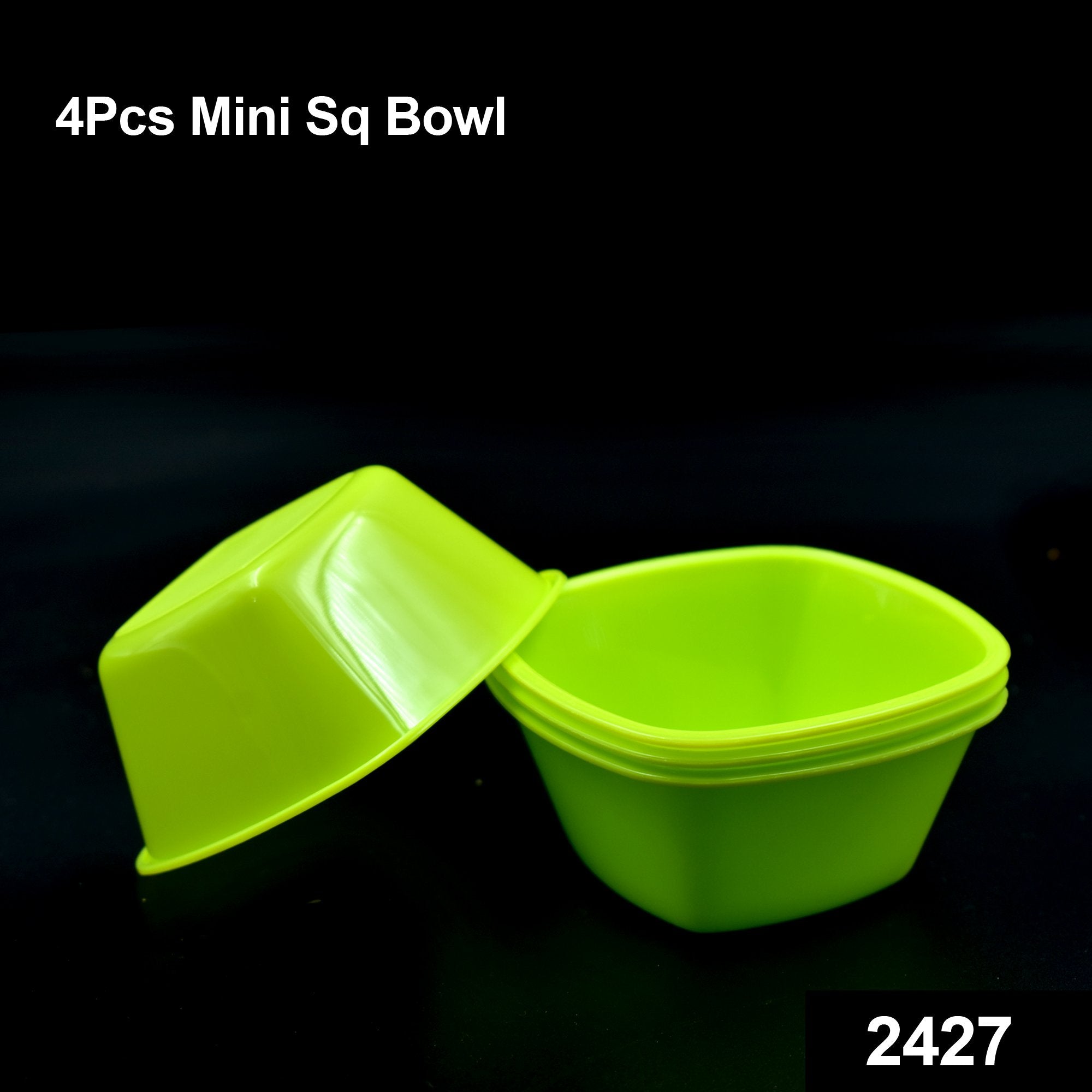 2427 Square Plastic Bowl For Serving Food (Pack of 4) - SkyShopy