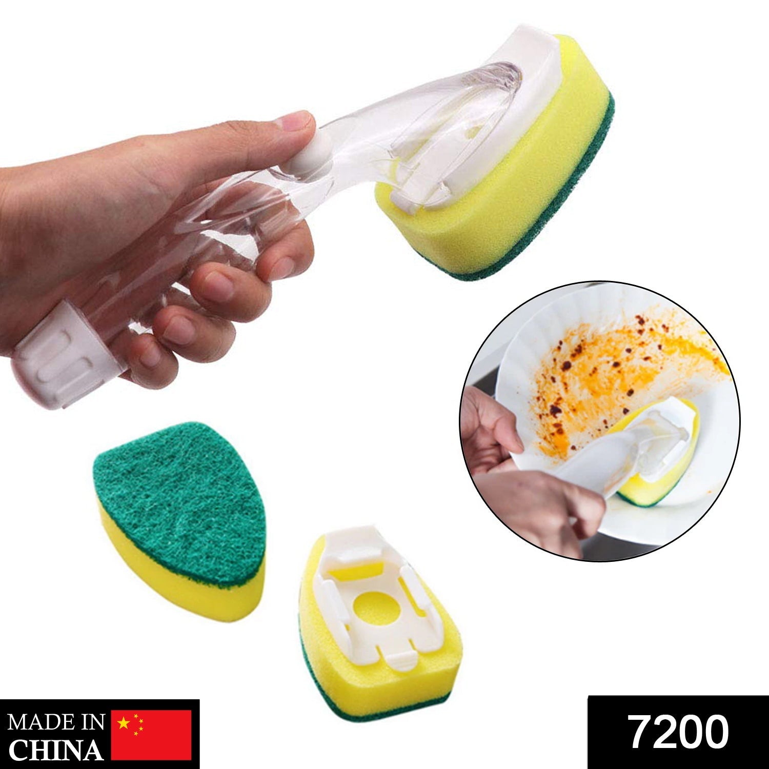 7200 Liquid dispensing Scrub widely used for washing and cleaning utensils and all kitchen stuff to make them again clean and shiny. freeshipping DeoDap