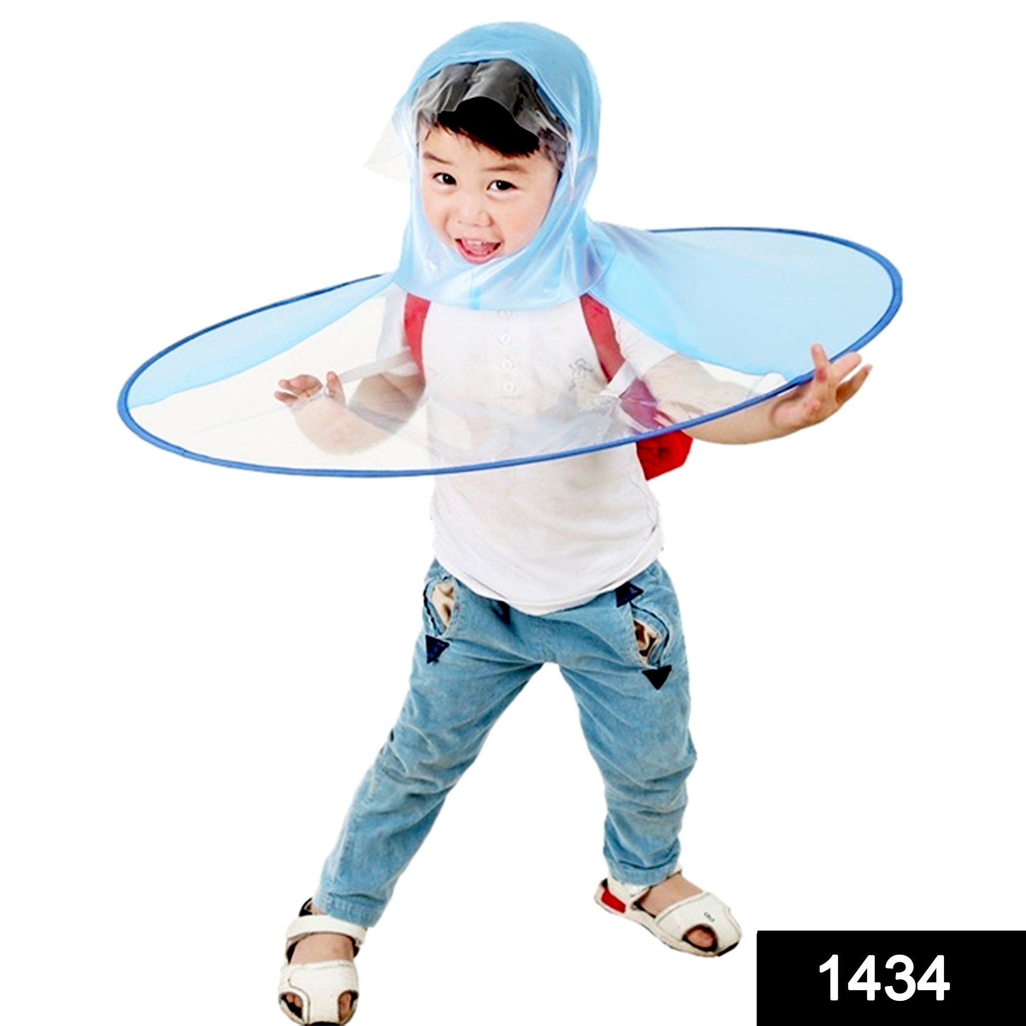 1434 Rain Hats for Kids Umbrella for Hands free Rain Protection Waterproof Rainy Caps (Multicolor) - SkyShopy