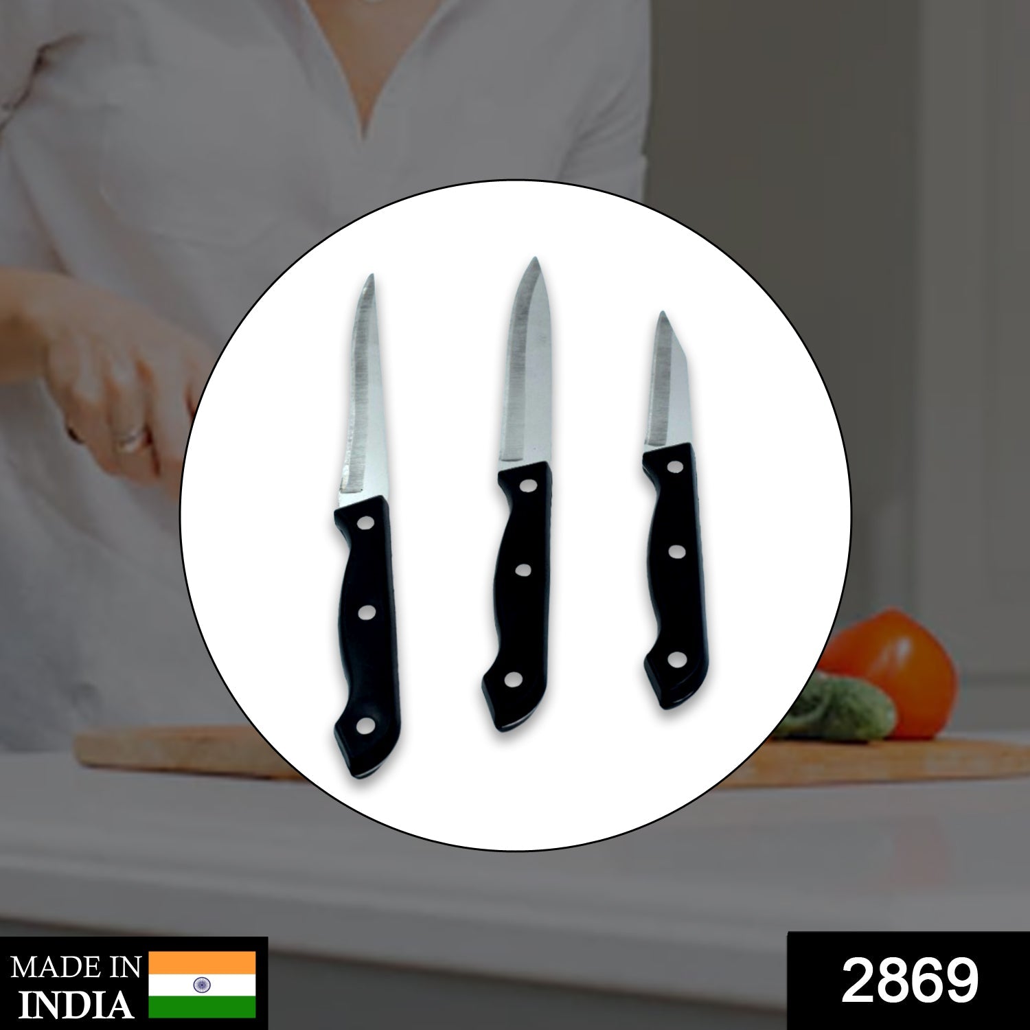 2869 Stainless Steel Kitchen Floret|Glare kitchen compact knife set DeoDap