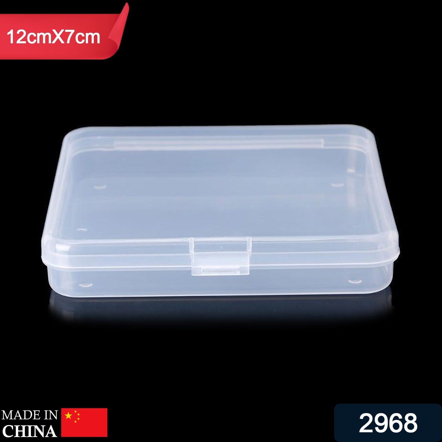 2968 Rectangle Clear Container Storage Box for small parts & Multiuse Box DeoDap