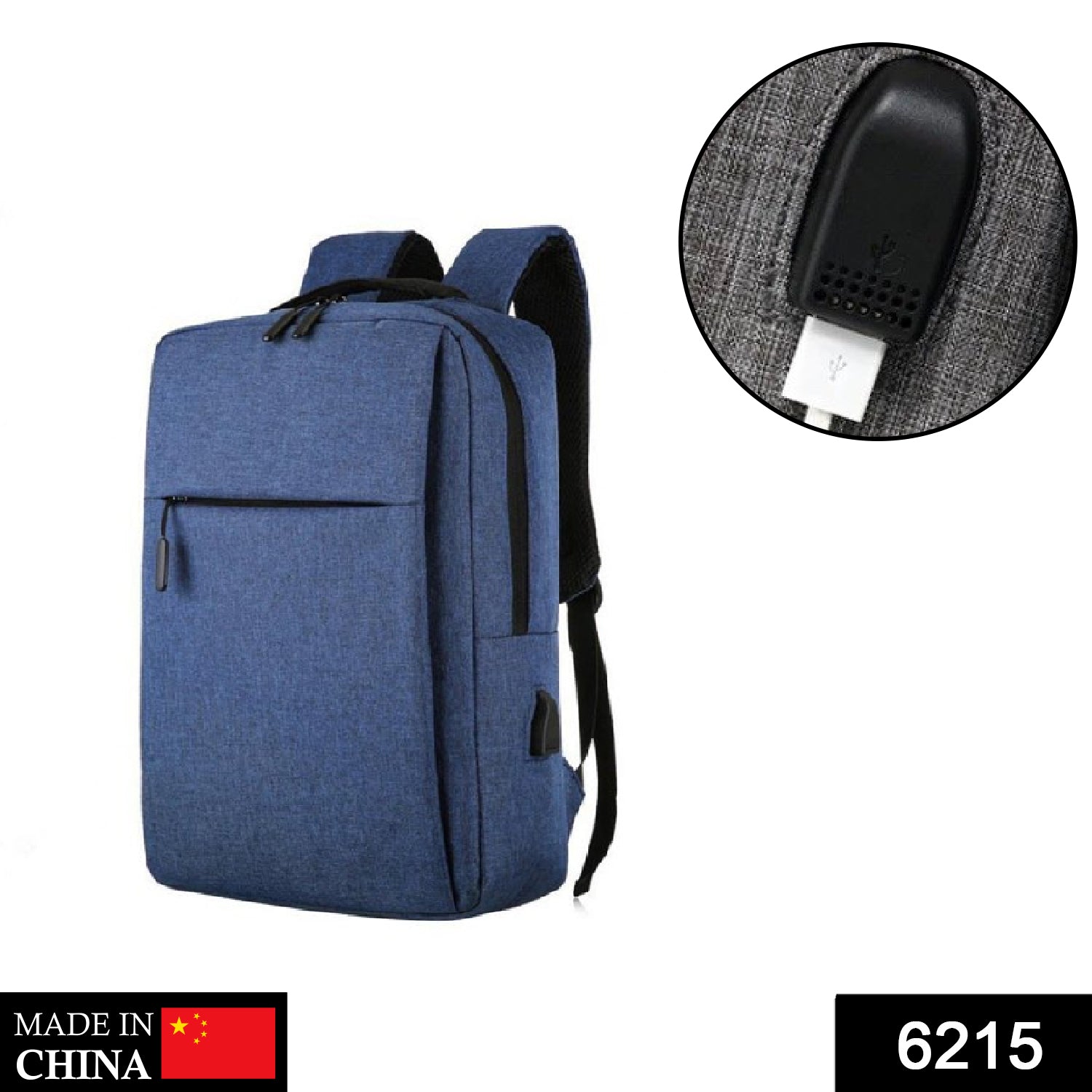 6215 BLUE TRAVEL LAPTOP BACKPACK WITH USB CHARGING PORT DeoDap