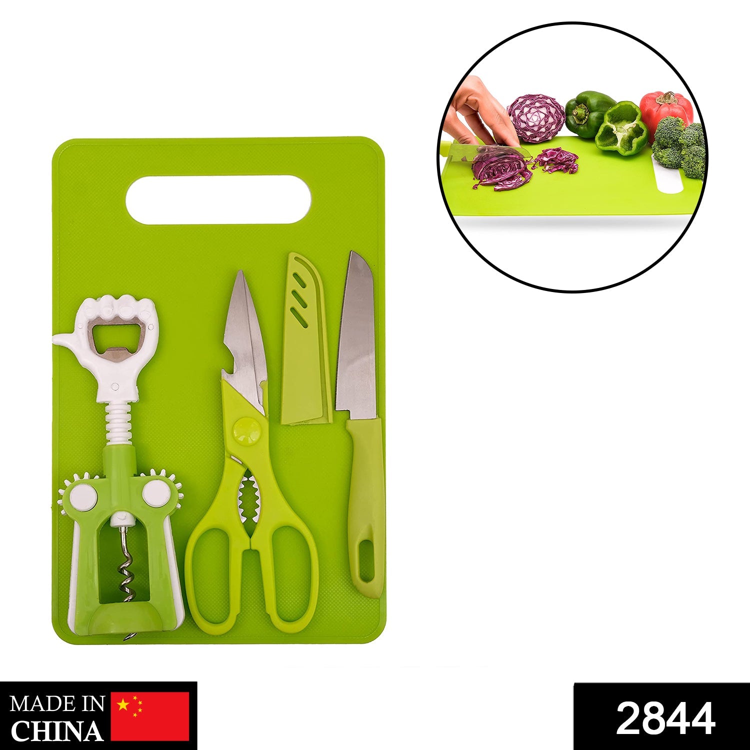 2844 Kitchen Knife Plastic Chopping Board Scissor Ideal Accessory Cut Board red Wine (Set of 5) DeoDap
