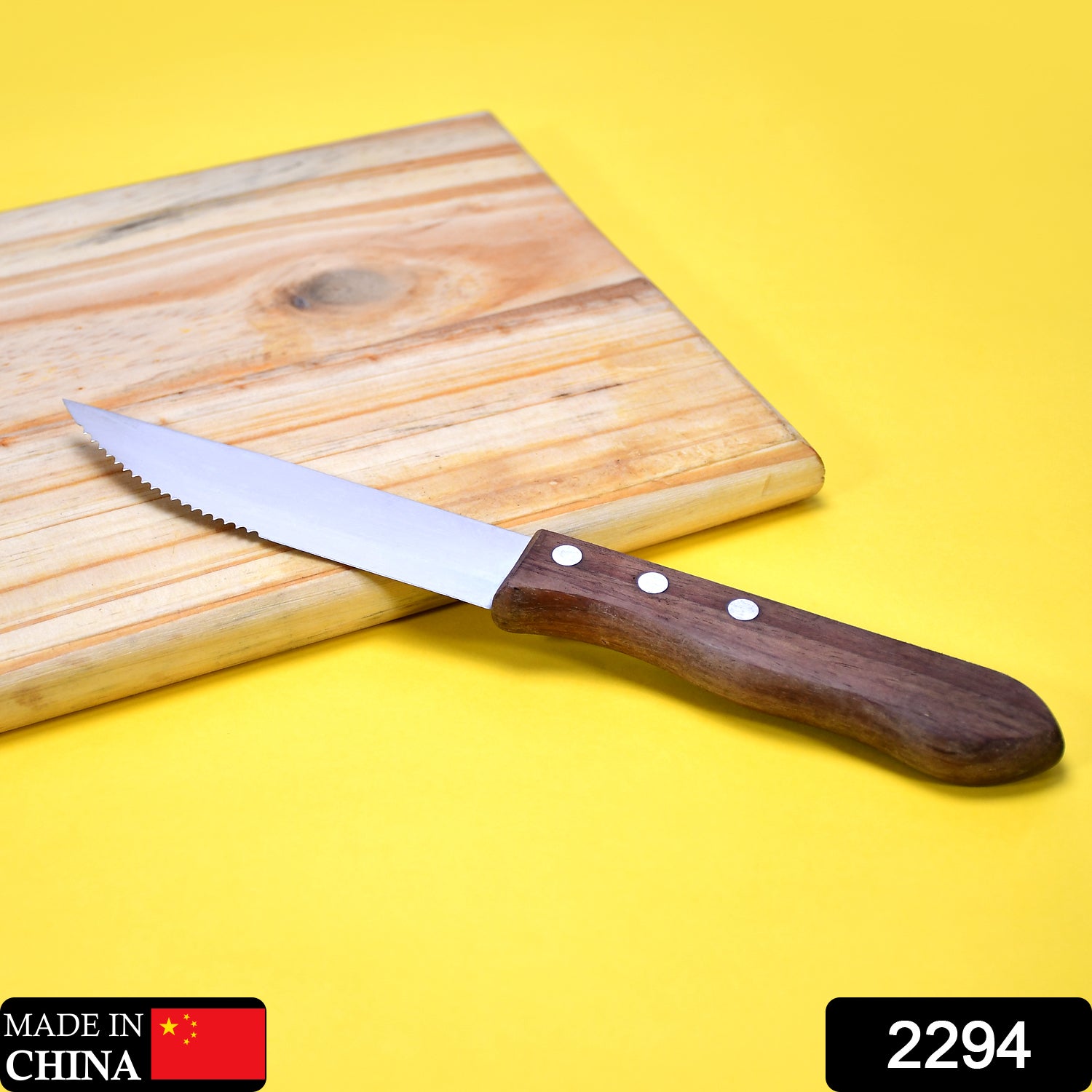 2294 1Piece Serrated Steak Knives with Wood Handle DeoDap