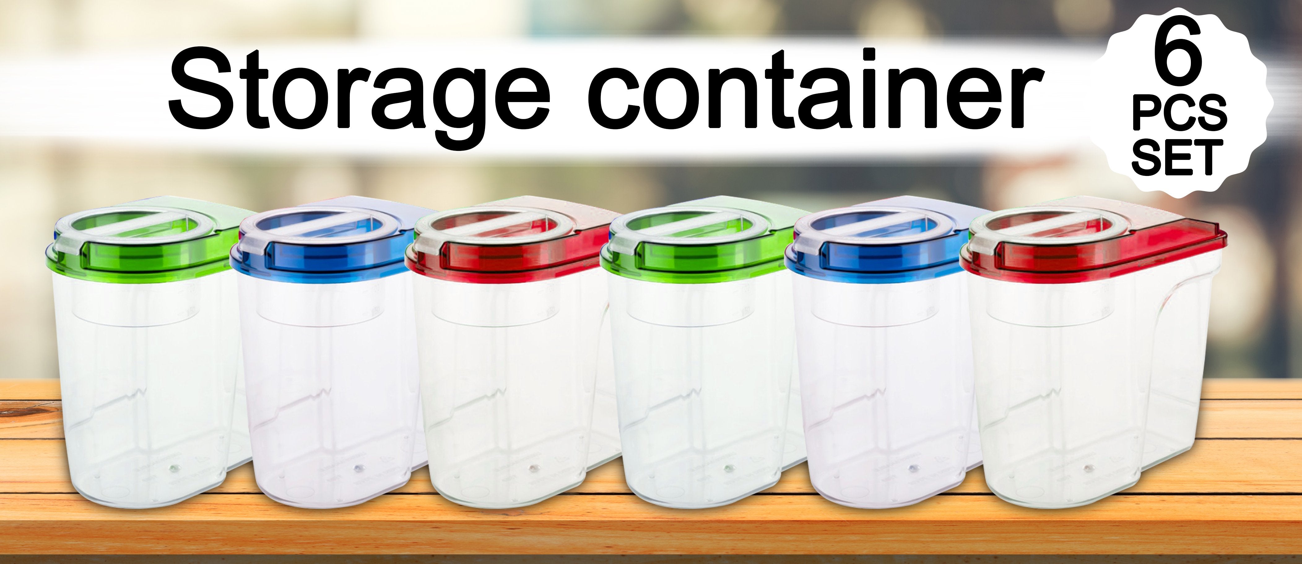 2469 Plastic Storage container Set with Opening Mouth 1500ml (Pack of 6) - SkyShopy