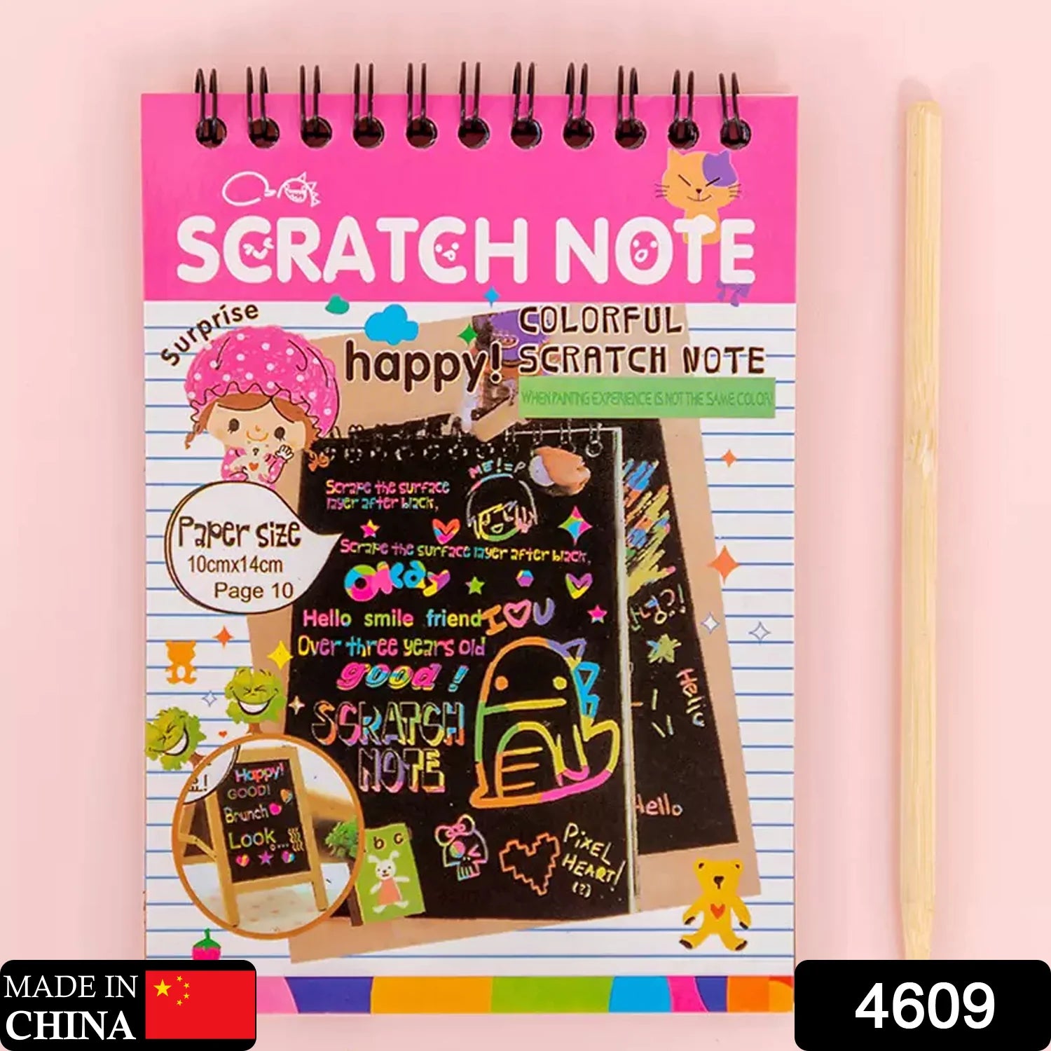 4609 Crafts Rainbow Art Scratch Paper Book Sheets 10 Page  ( Pack of 1 ) 