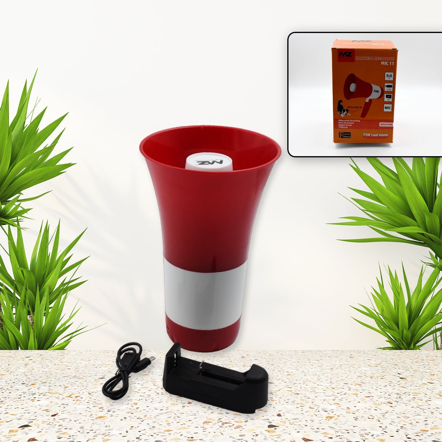 6421a Megaphone Bluetooth 75 Watts Handheld Dynamic Megaphone Outdoor, Indoor PA System Talk/Record/Play/Music/Siren