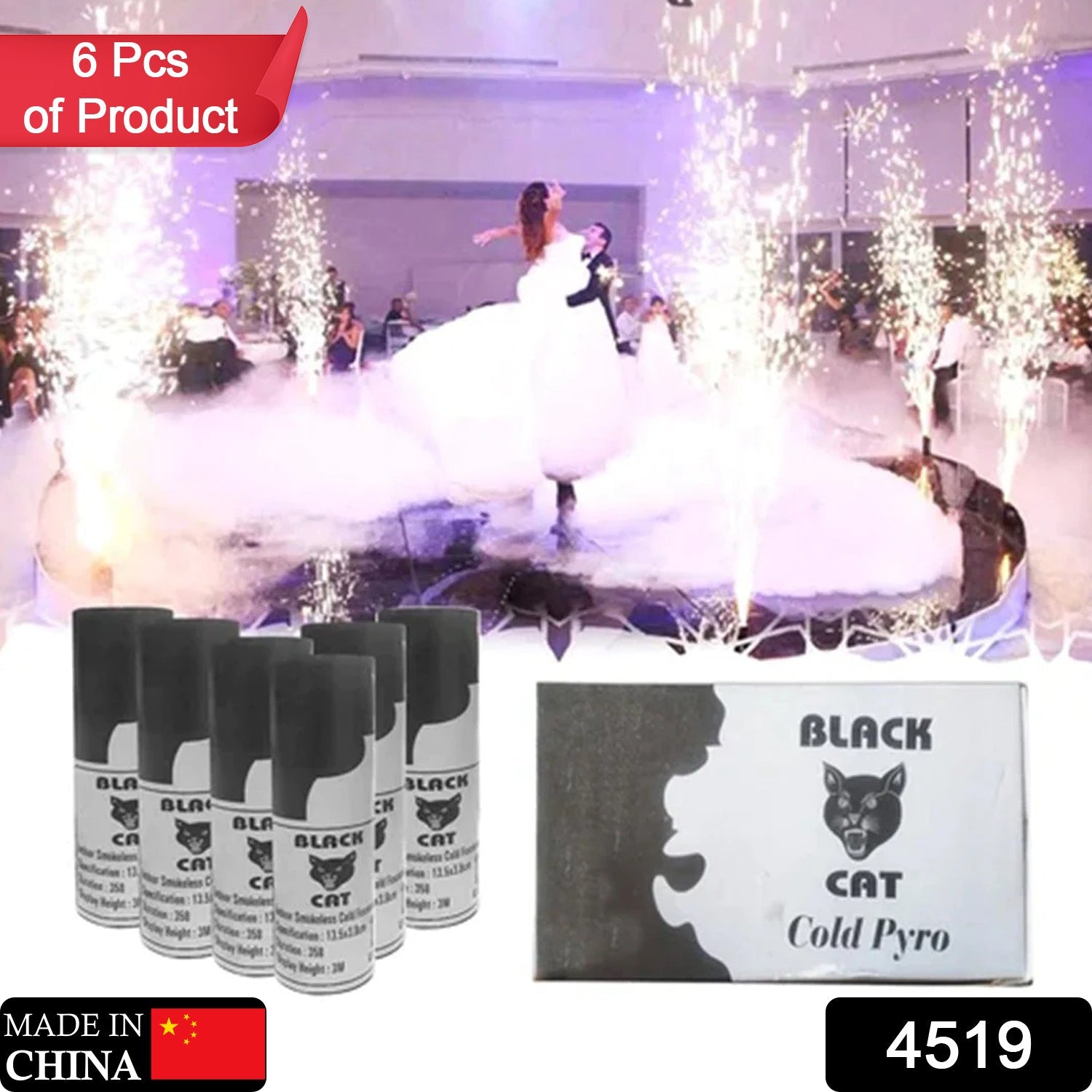 4519 Cold Payro Refill Cold Fire Shower of Sparks Use For Parties Functions Events and All Kind of Celebrations (Pack Of 6 Pc ) DeoDap