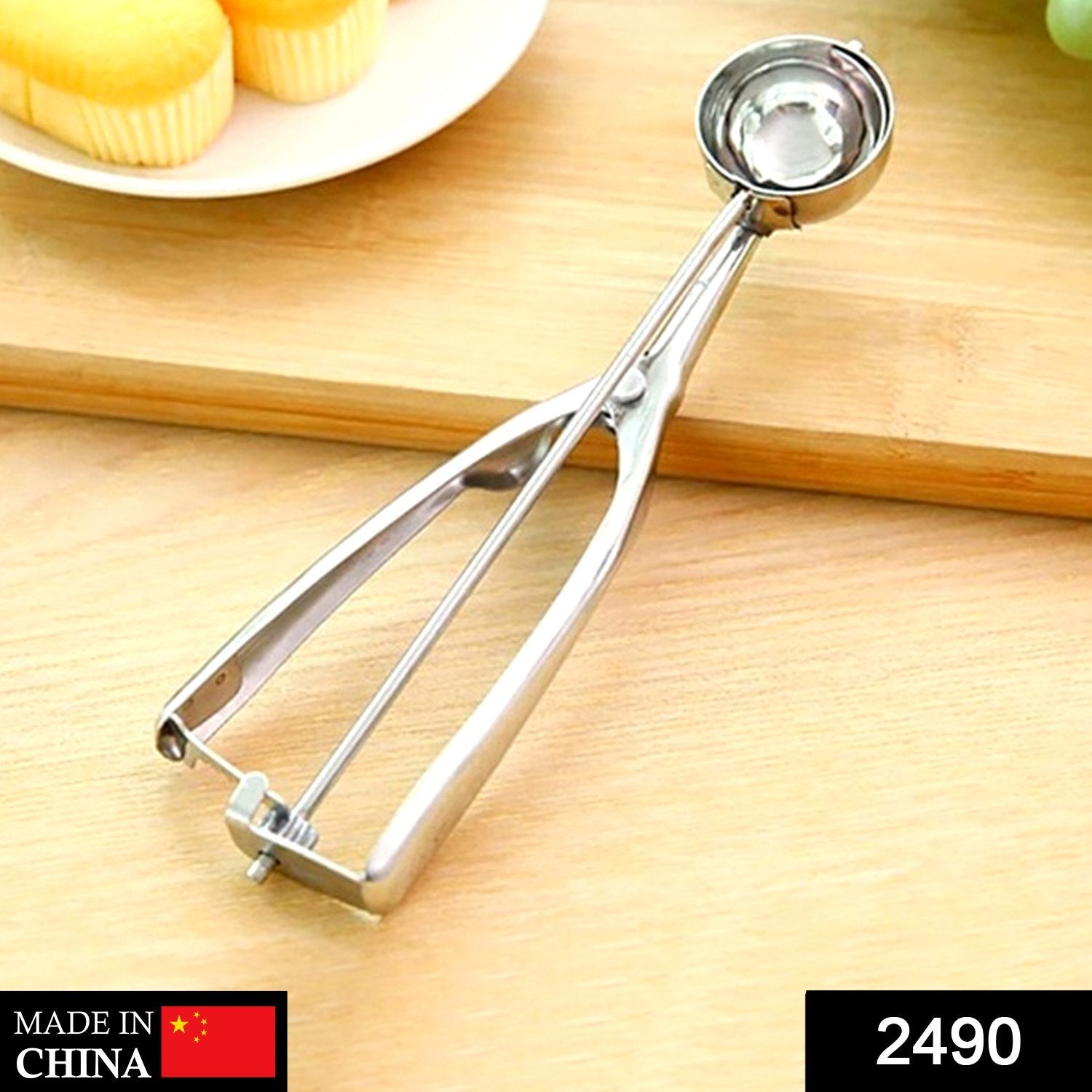 2490 Stainless Steel Ice Cream Scoop, Best Good Grip Ice Cream Spoon