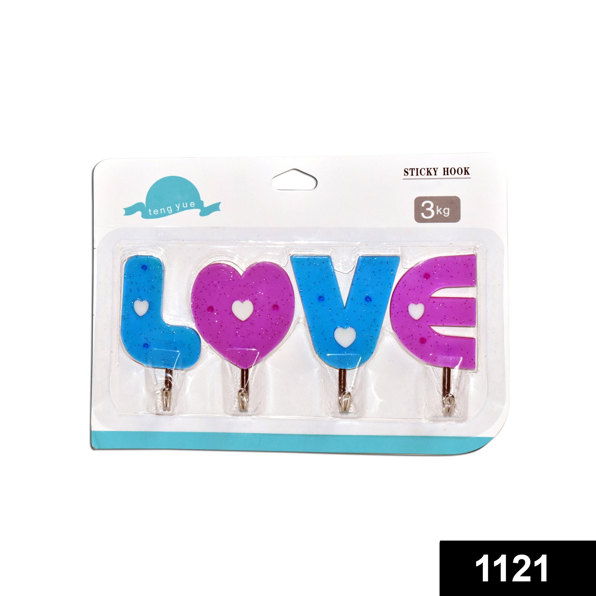 1121 Love Shape Self Adhesive Hooks - SkyShopy