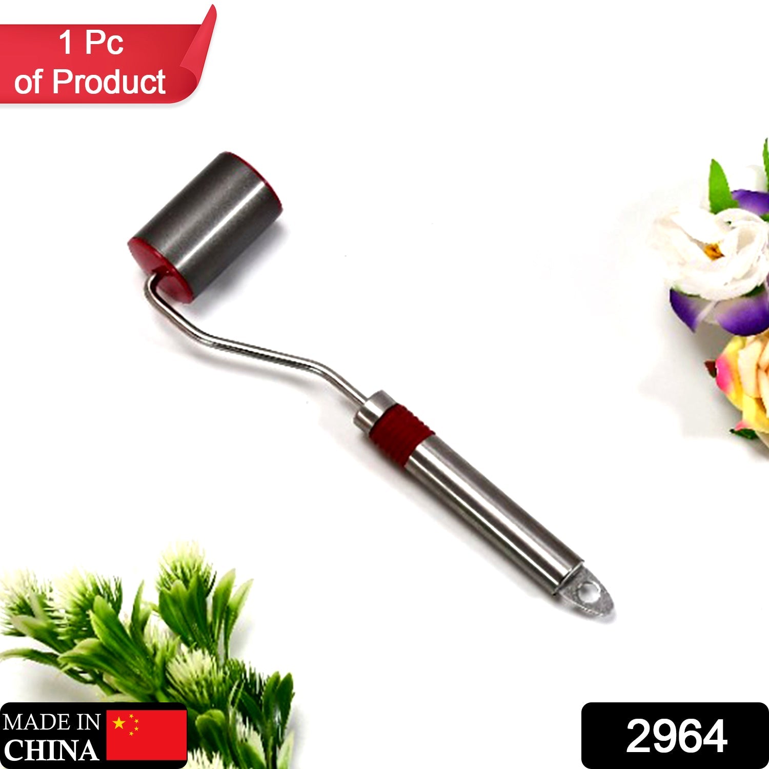 2964 Stainless Steel Dough Roller Baking Cooking Tool Roller for Pasta Cookies Pizza and Dough DeoDap