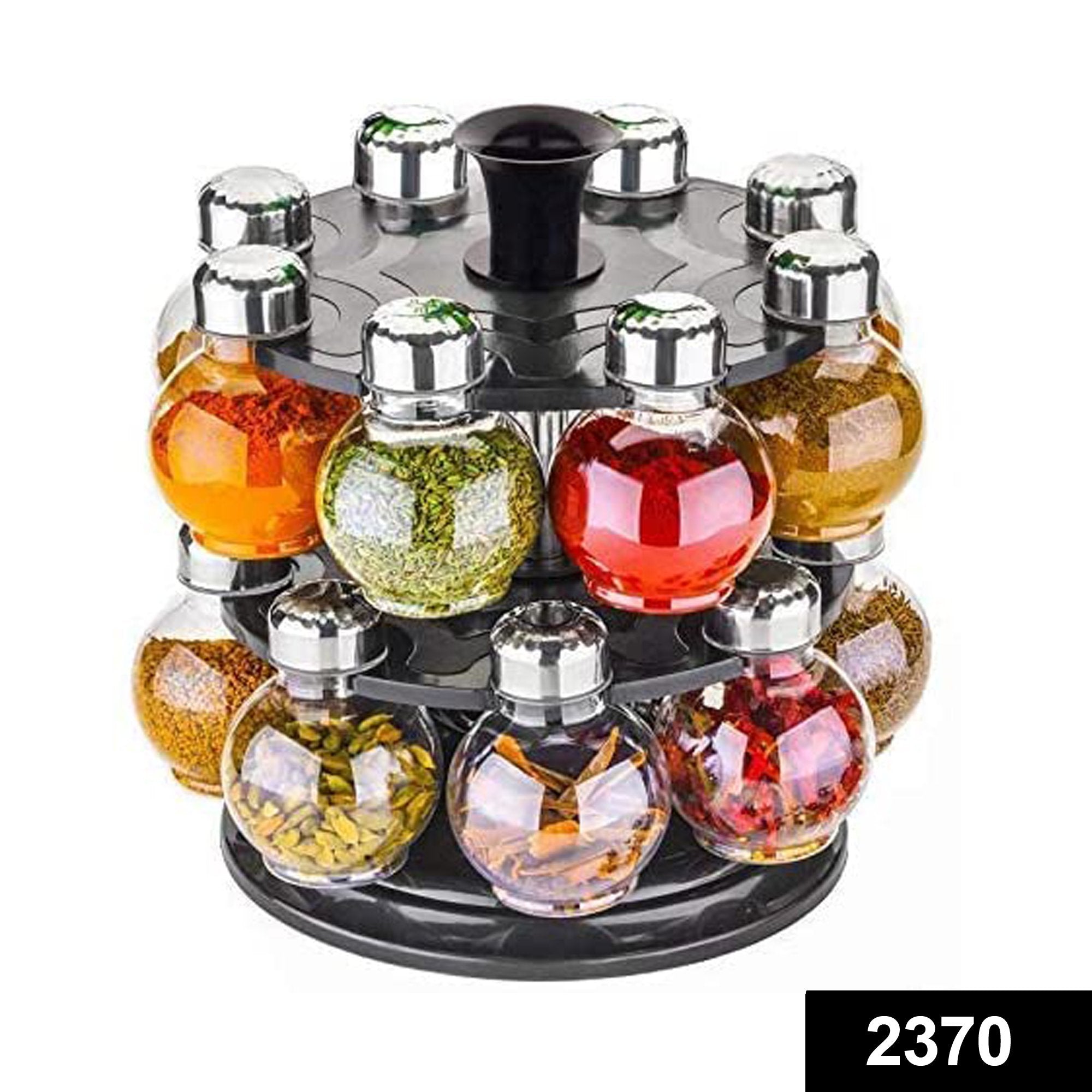 2370 Multipurpose Large Size Revolving Plastic Spice Rack 16 Piece Mas ...