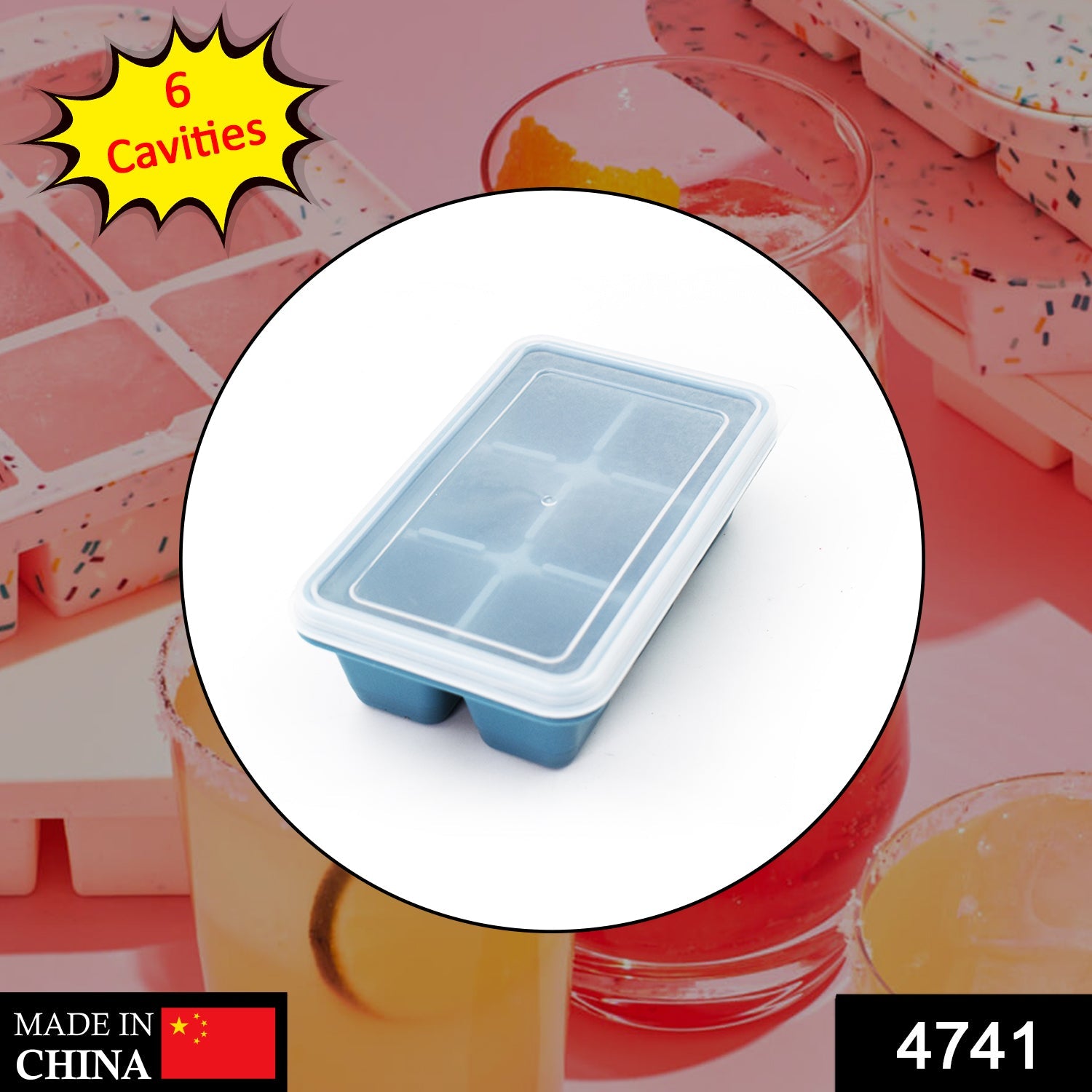 4741 6 Grid Silicone Ice Tray used in all kinds of places like household kitchens for making ice from water and various things and all. - DeoDap
